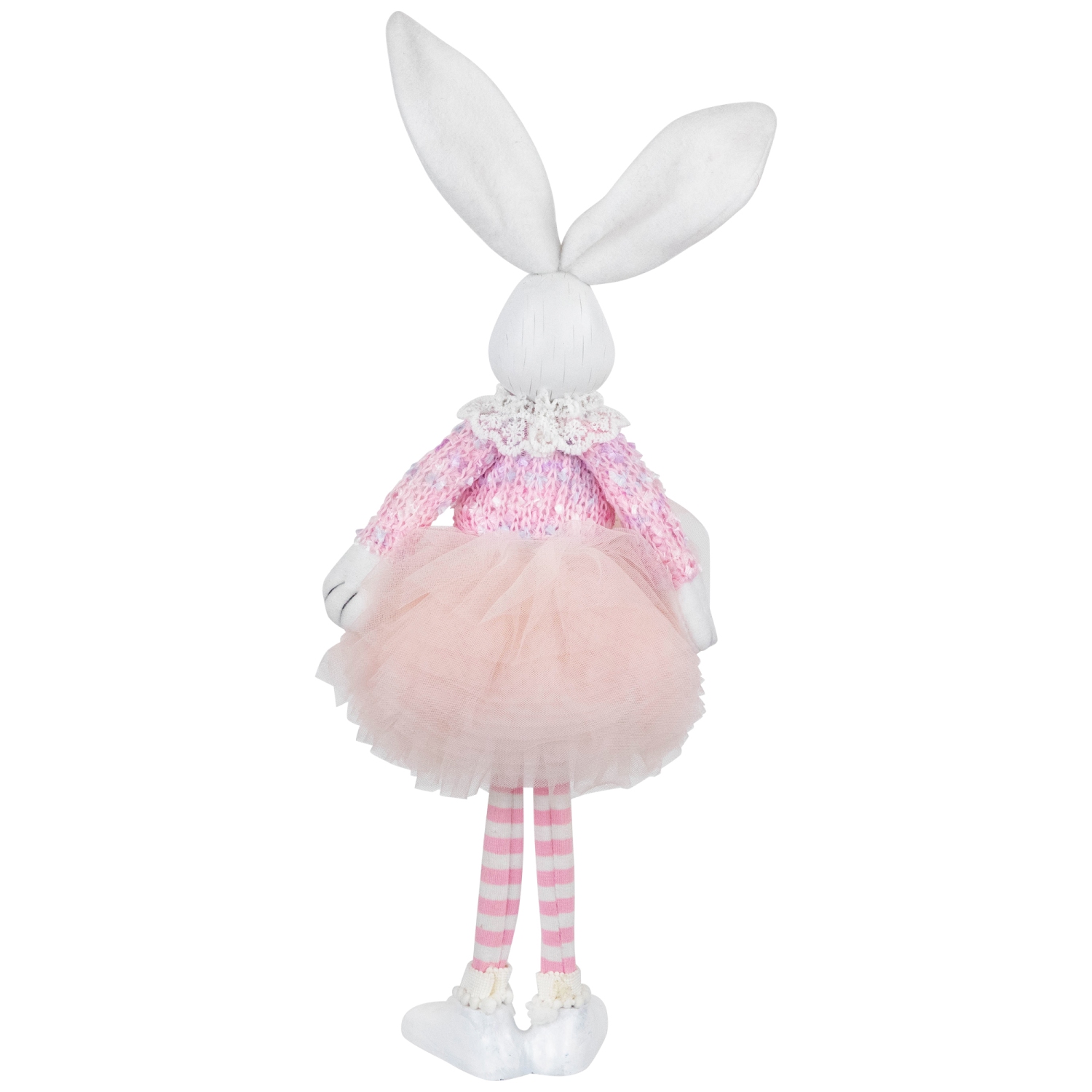 Ballerina Bunny Standing Easter Figure Decoration - 15" - Pink and White