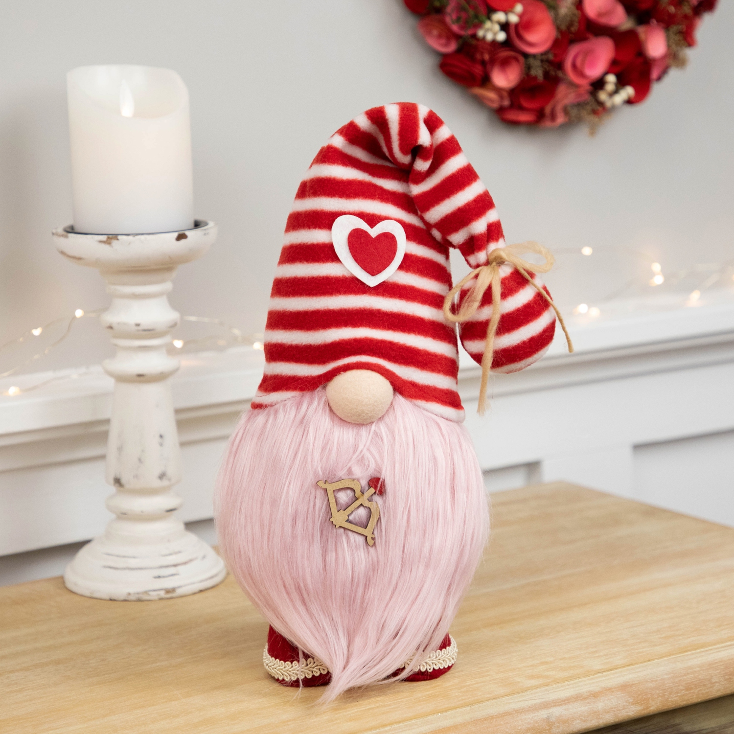 Plush Bow and Arrow Valentine's Day Gnome - 19" - Pink