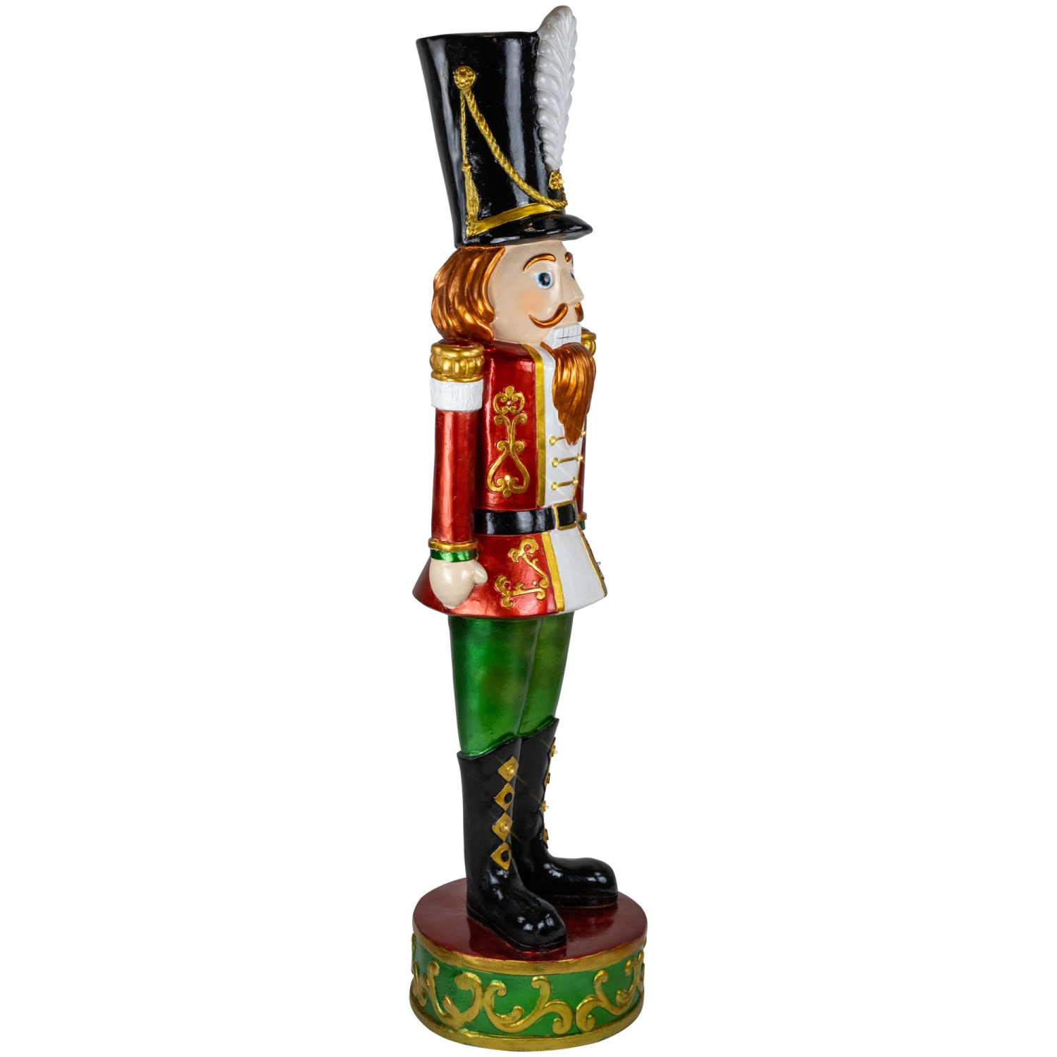 Commercial Christmas Nutcracker Soldier with Decorative Base - 5.25' - Red and Green