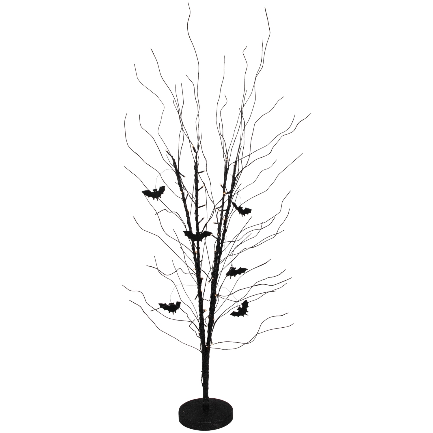 Pre-Lit Halloween Branch Tree with Bats - 50" - Black - LED Warm White