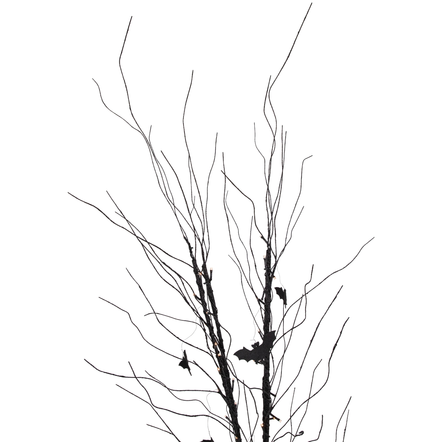 Pre-Lit Halloween Branch Tree with Bats - 50" - Black - LED Warm White