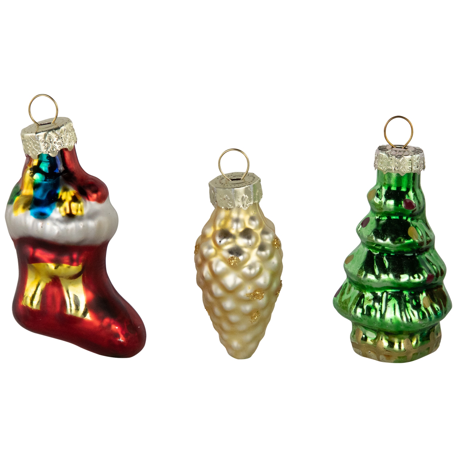 Holiday Favorites Glass Christmas Ornaments - 2.25" - Set of 6