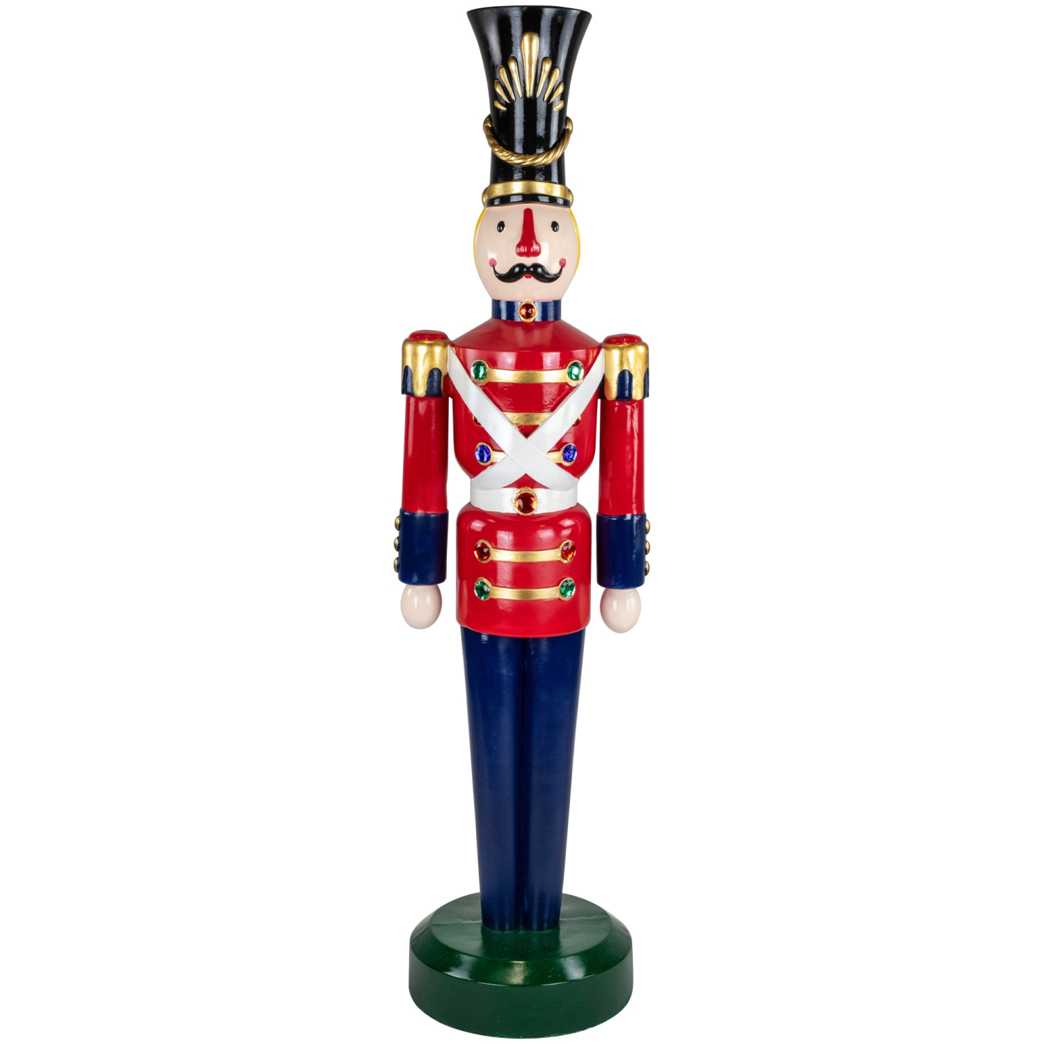 Fiberglass Commercial Christmas Toy Soldier with Jewels - 6.25'