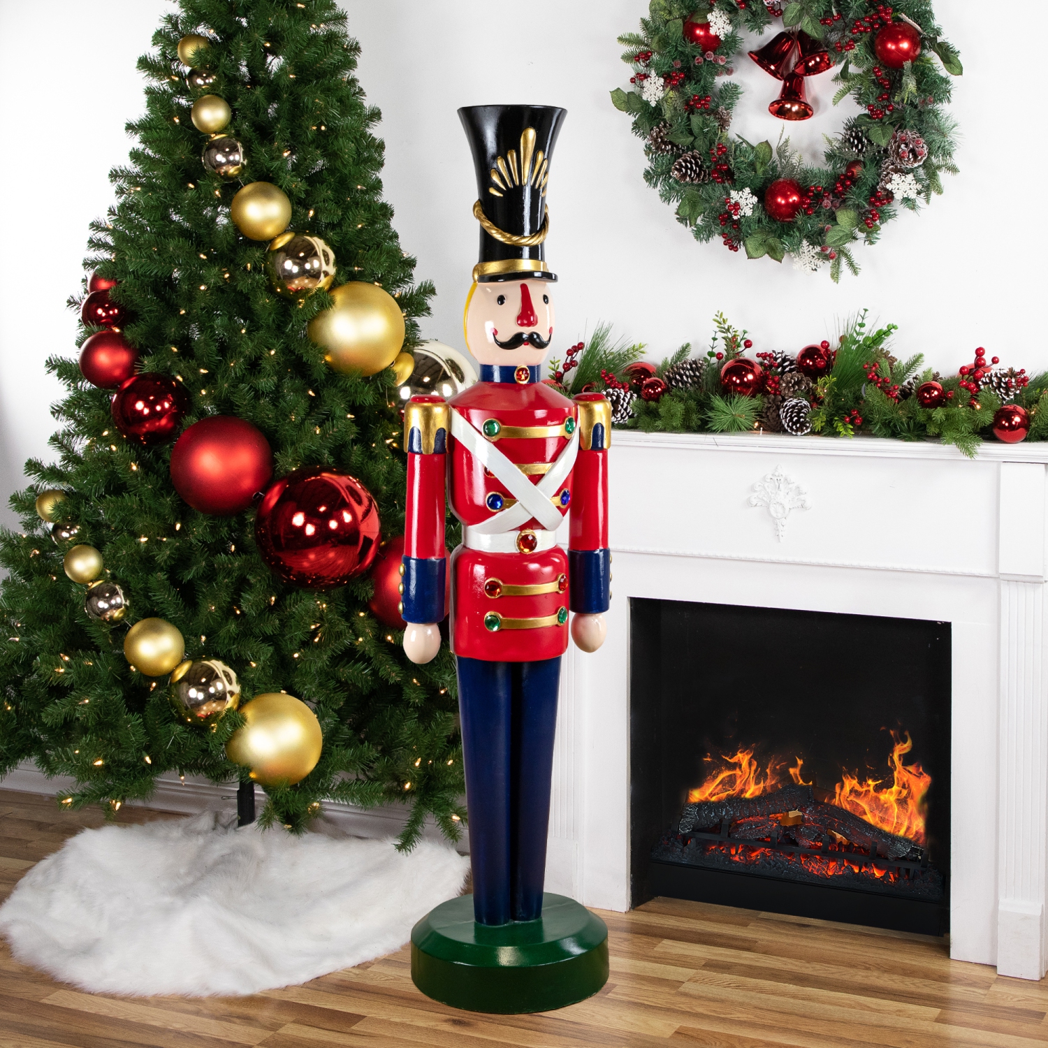Fiberglass Commercial Christmas Toy Soldier with Jewels - 6.25'
