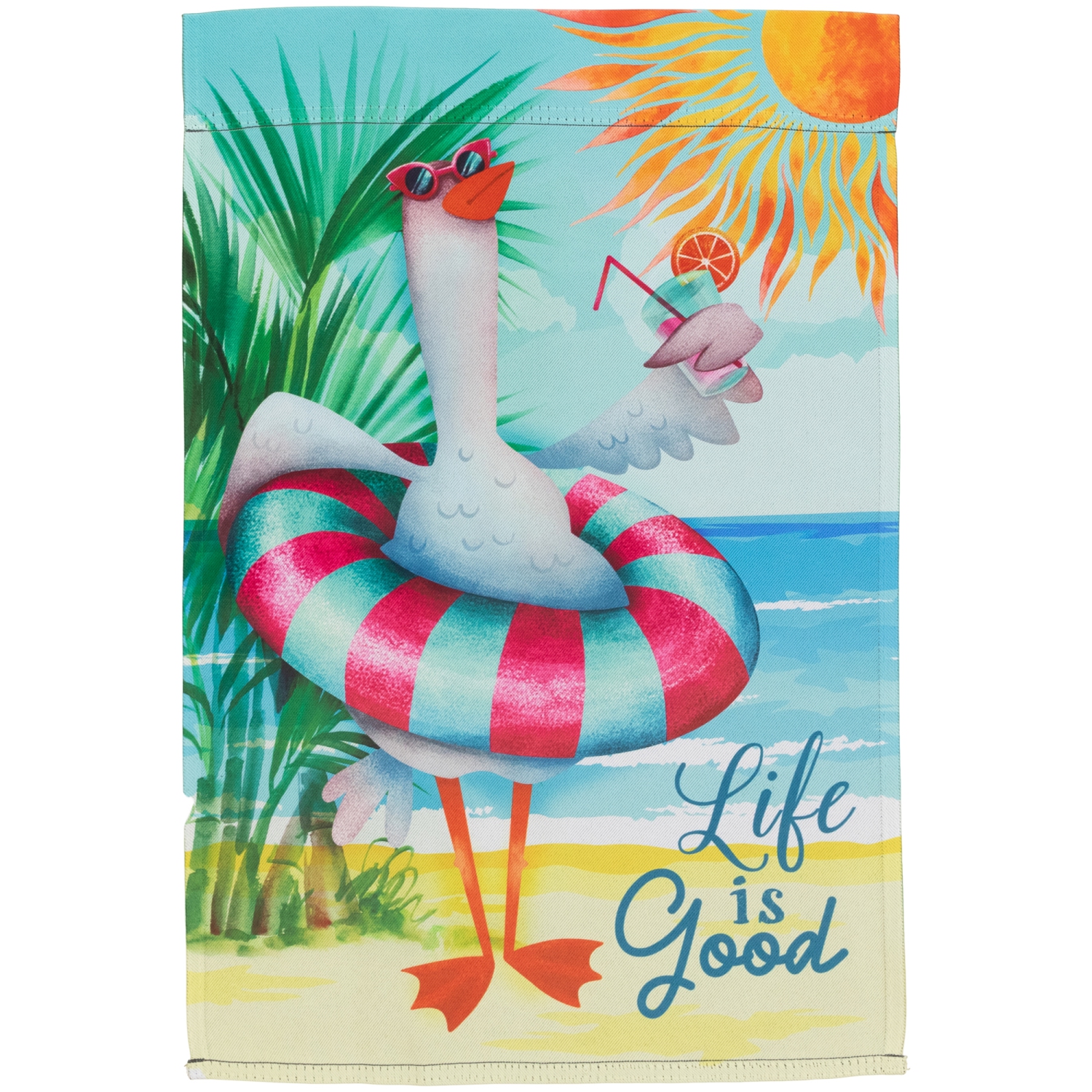 Beach Duck "Life Is Good" Outdoor Garden Flag 18" x 12.5"