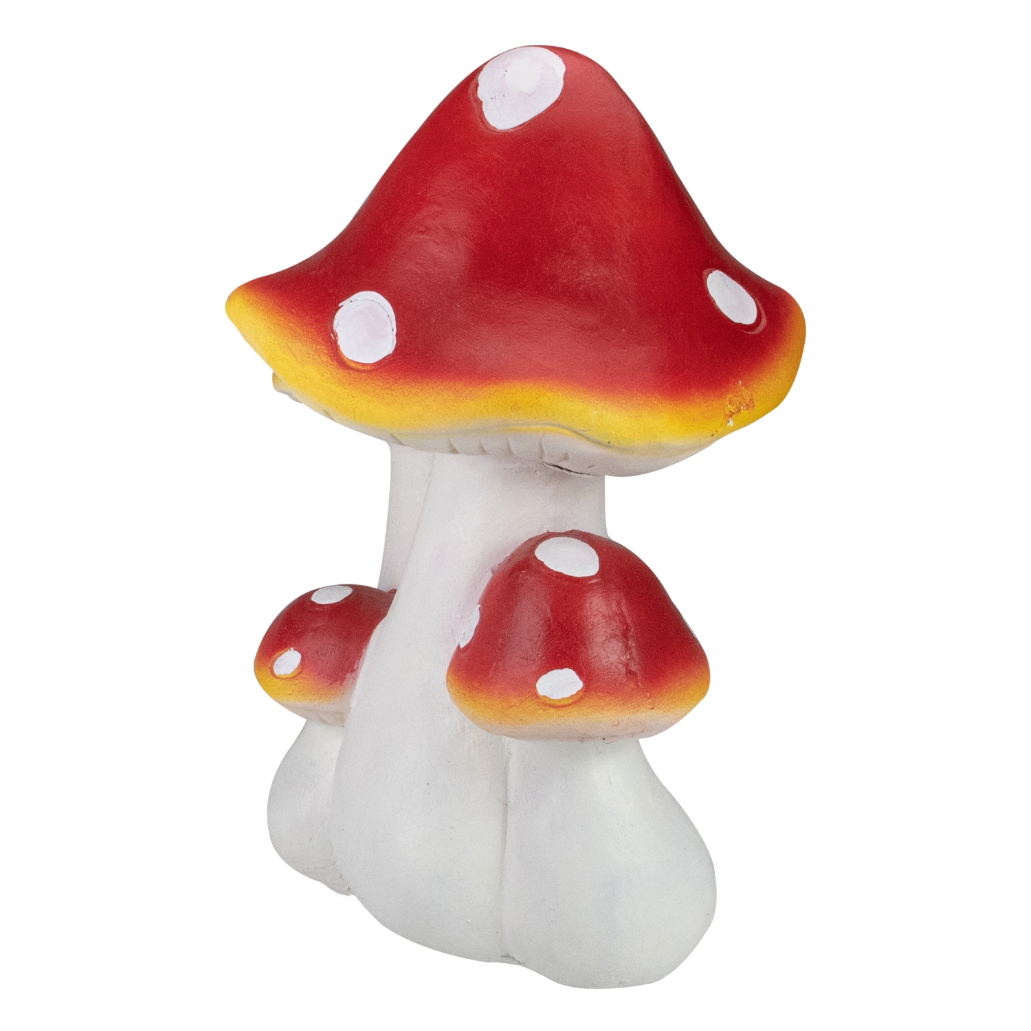 Hand Painted Mushroom Cluster Outdoor Garden Decoration - 17.5" - White and Red