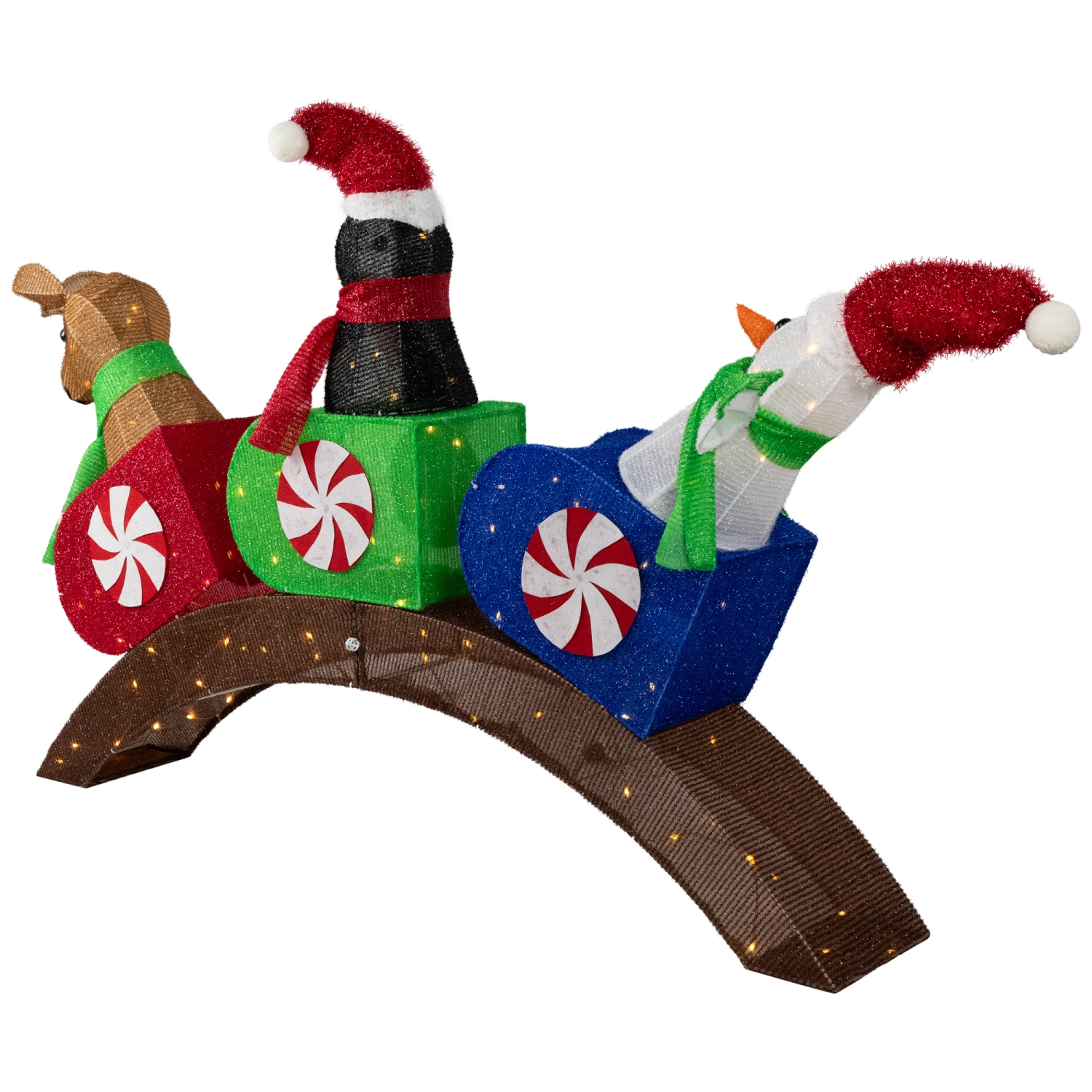 Sous-verre de Noël d'hiver lumineux décoration extérieure - 4,5 pi - DEL blanc chaud