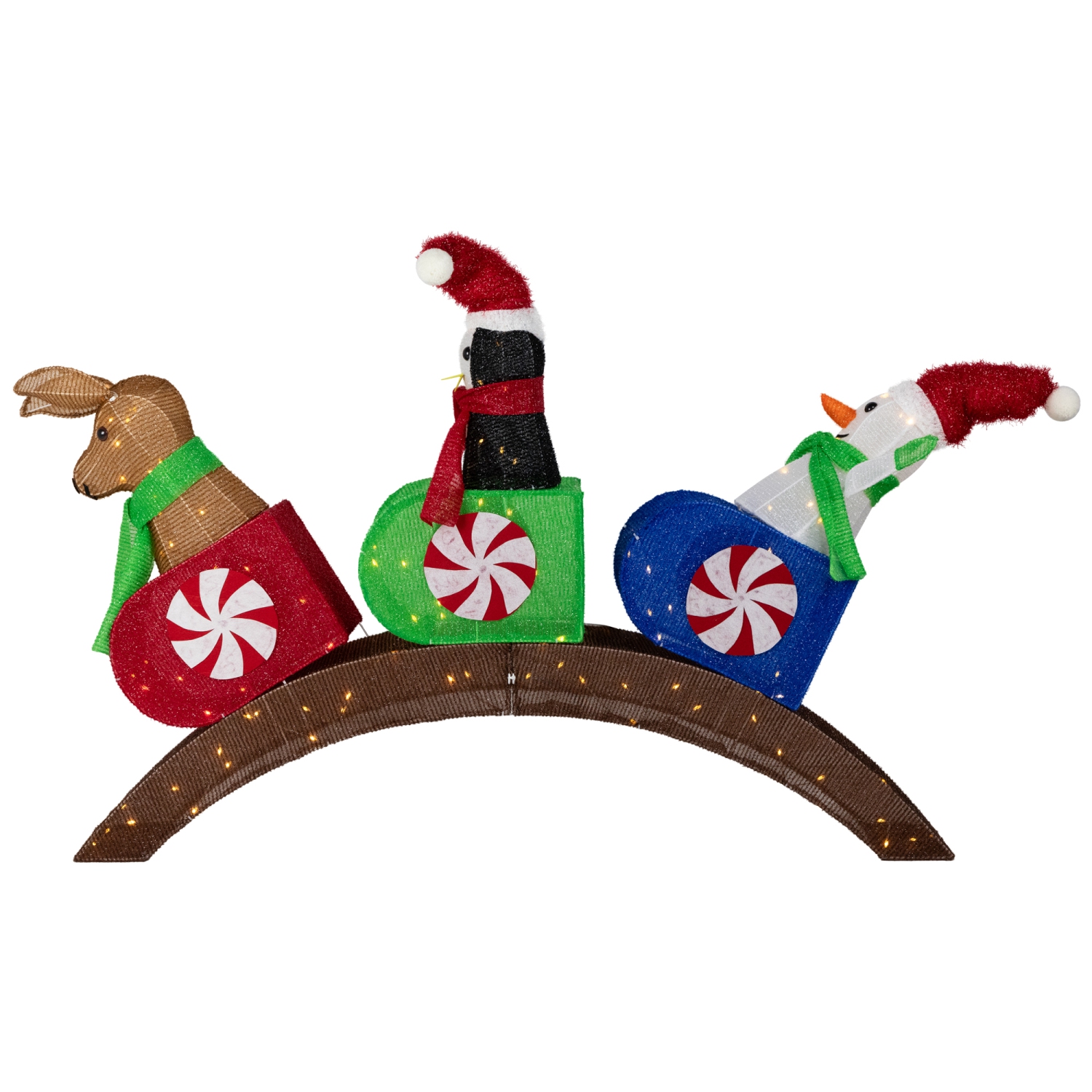 Sous-verre de Noël d'hiver lumineux décoration extérieure - 4,5 pi - DEL blanc chaud