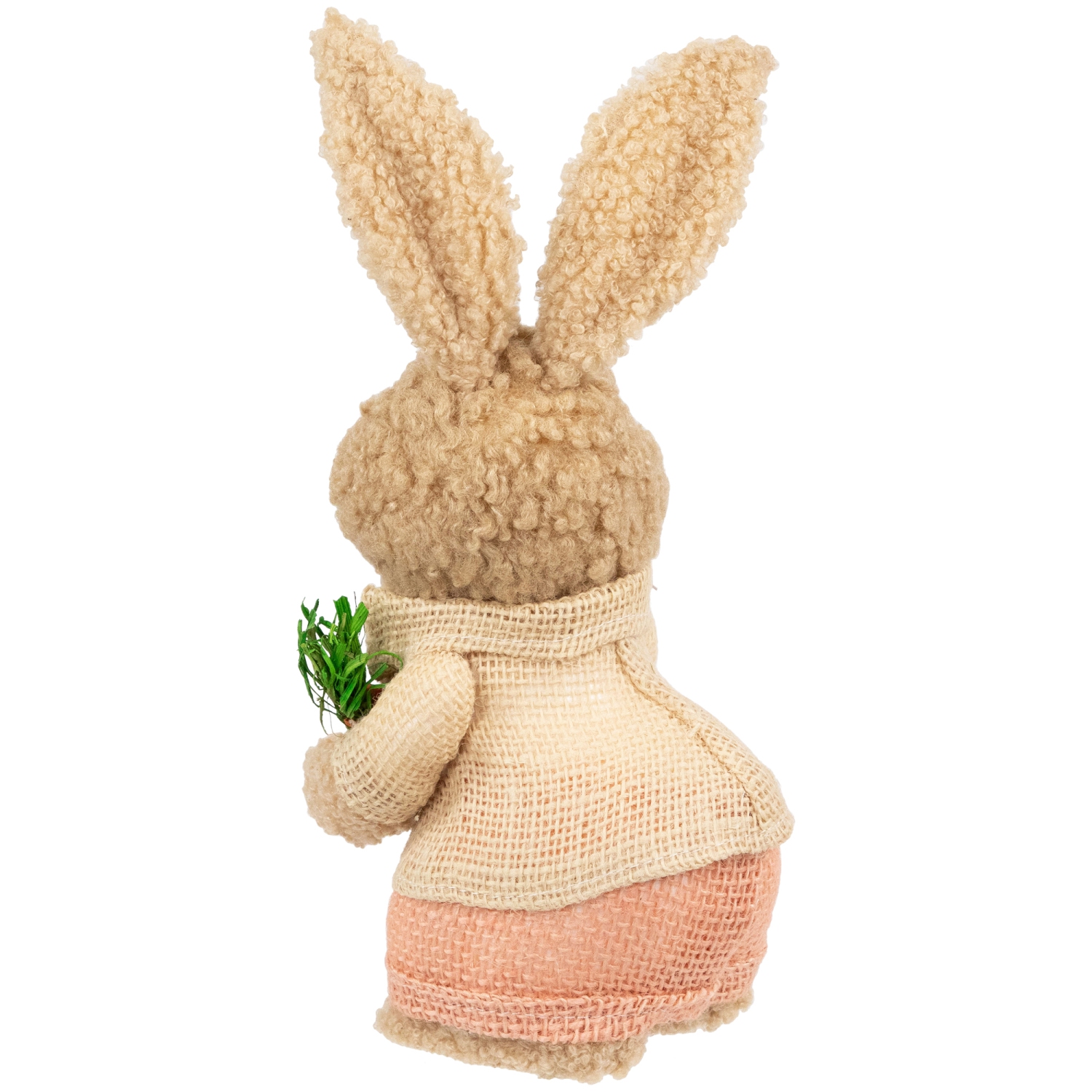 Plush Boy Easter Rabbit Figurine with Carrots - 11"
