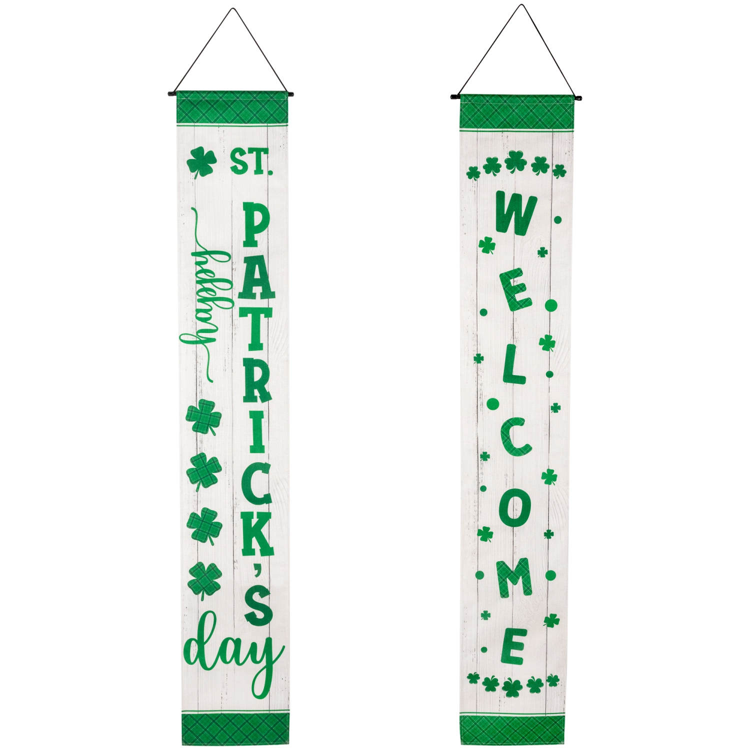 Welcome St. Patrick's Day Porch Door Banners - 71" - Set of 2