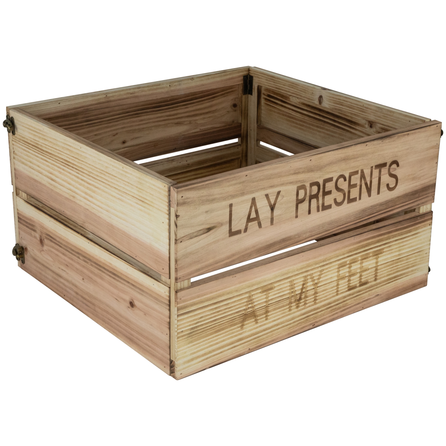 Collier en bois de 18 po pour arbre de Noël « Lay Presents AT My Feet »