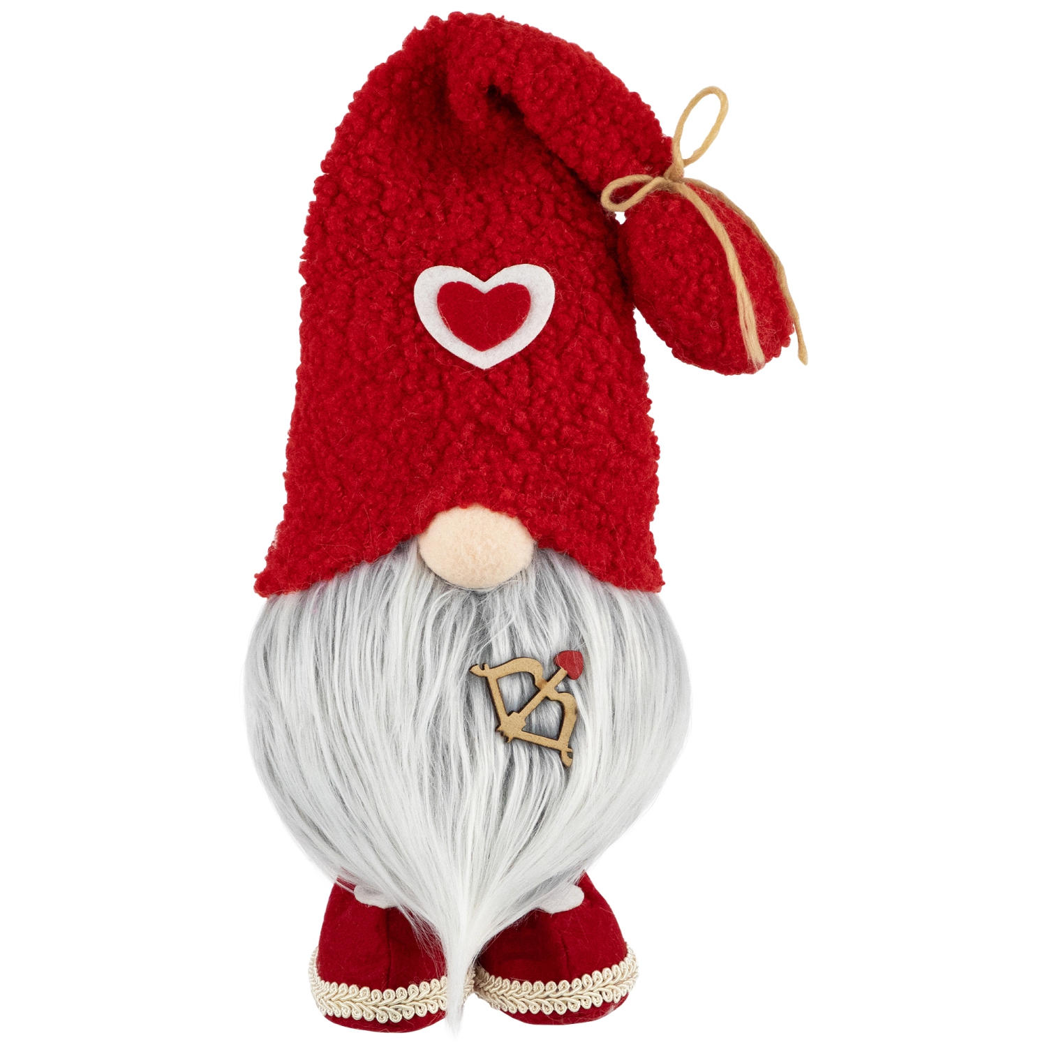 Valentine's Day Gnome Figurine with Bow and Arrow - 19.5" - Red