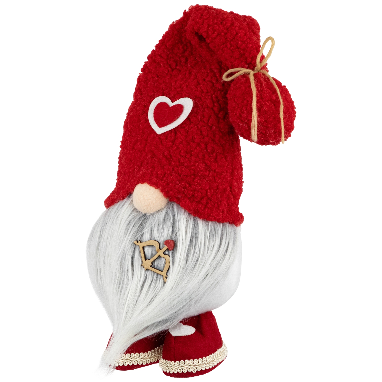 Valentine's Day Gnome Figurine with Bow and Arrow - 19.5" - Red