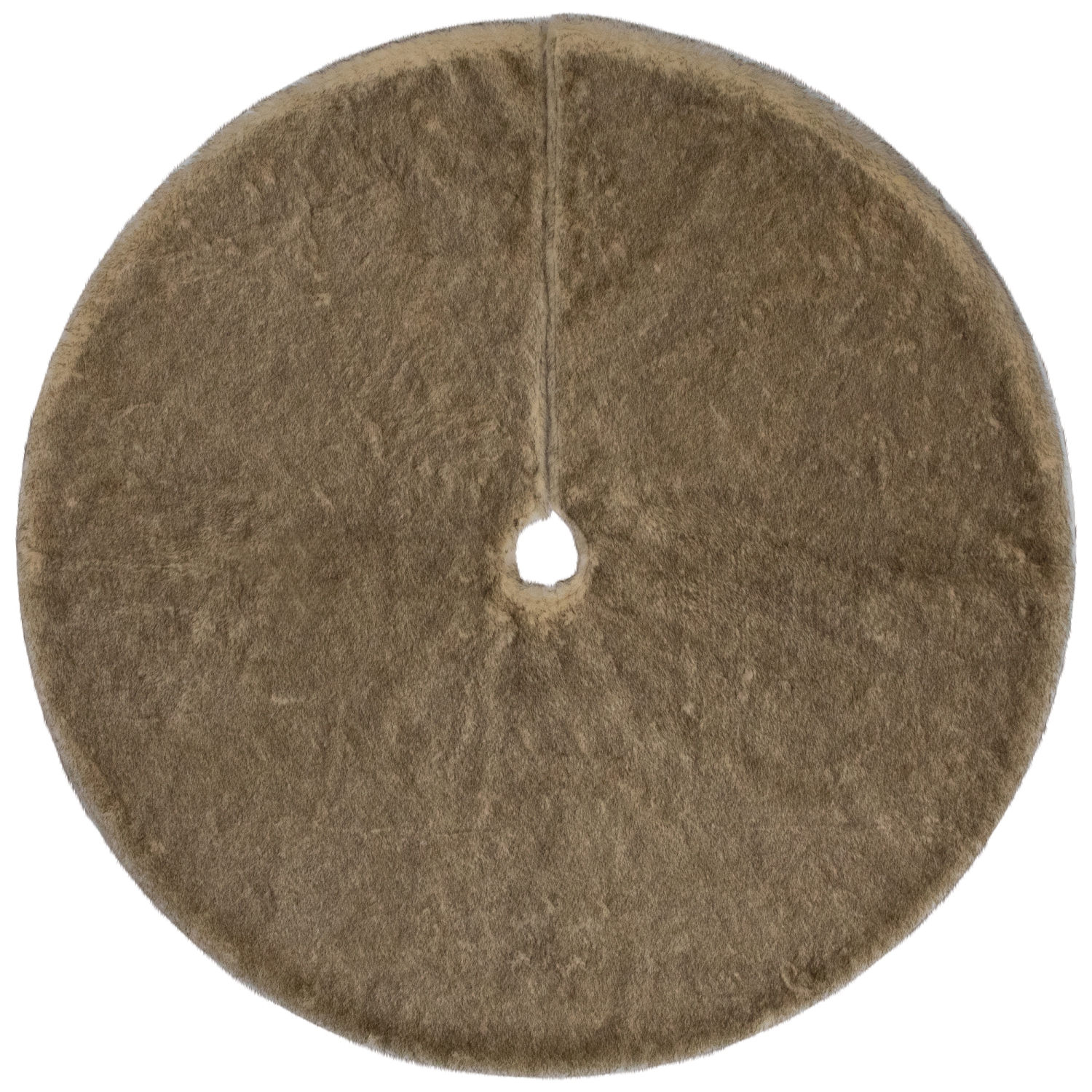 Faux Fur Christmas Tree Skirt - 48" - Brown