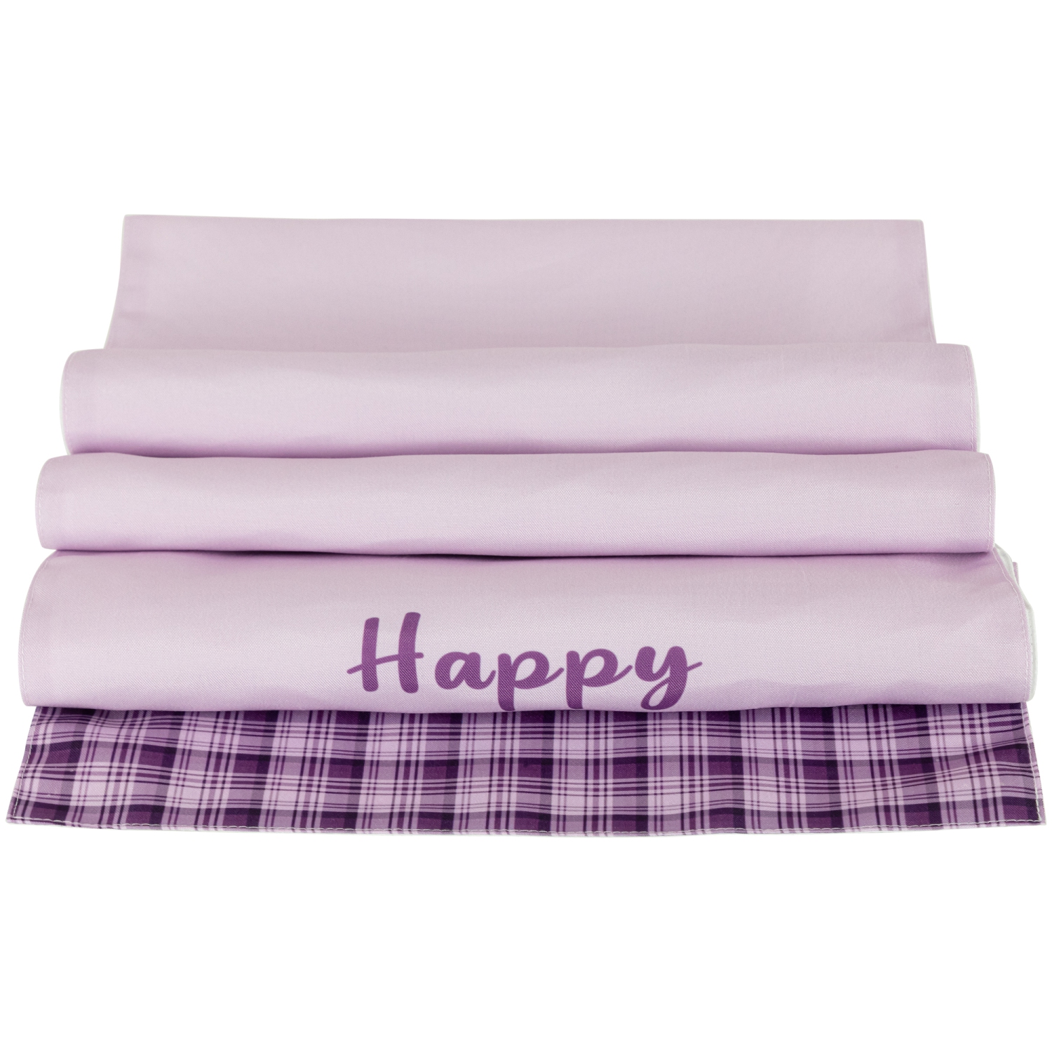 Happy Easter Plaid Table Runner - 72" - Purple