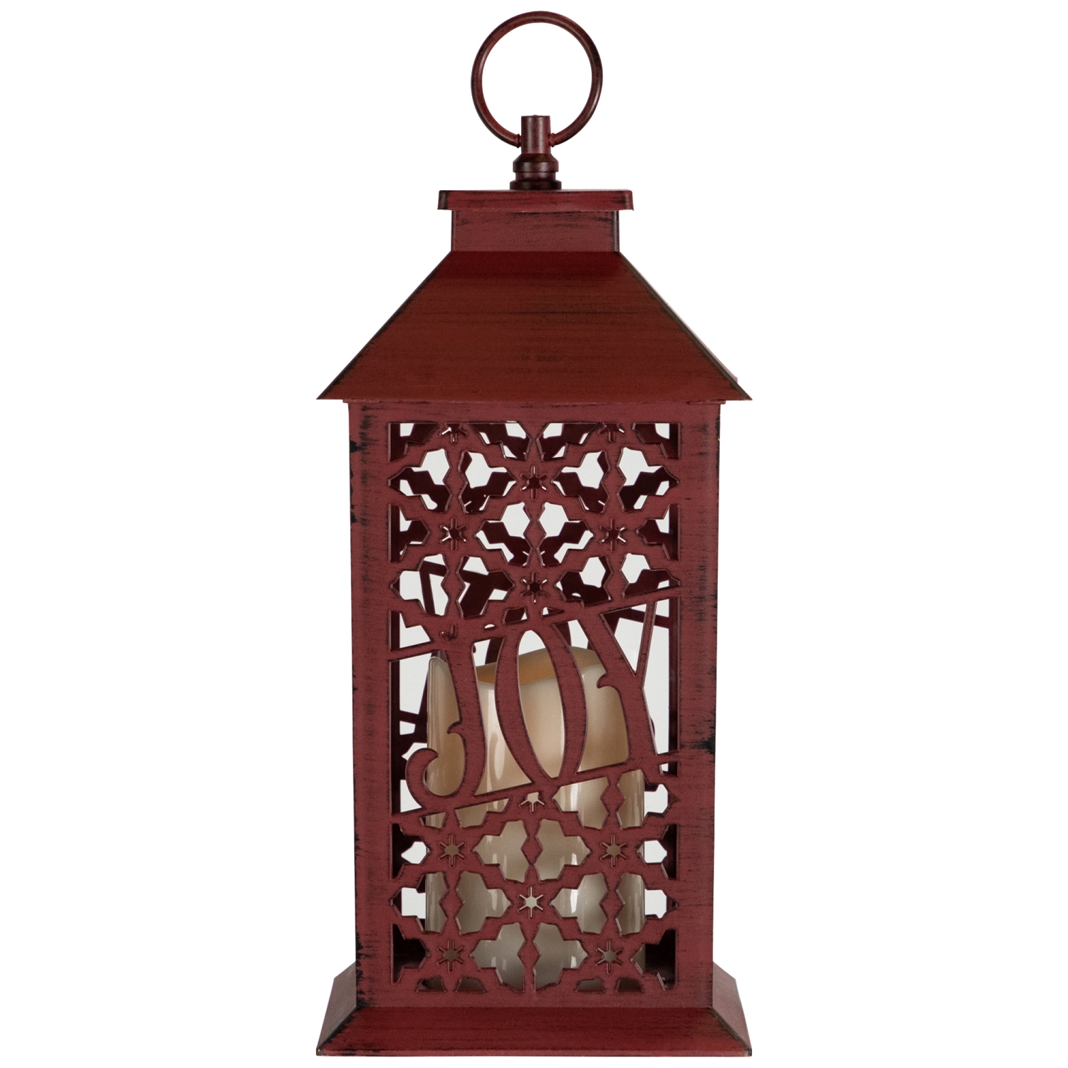 Lanterne en forme de bougie de Noël « Joy » de Snowflakes - 11 po