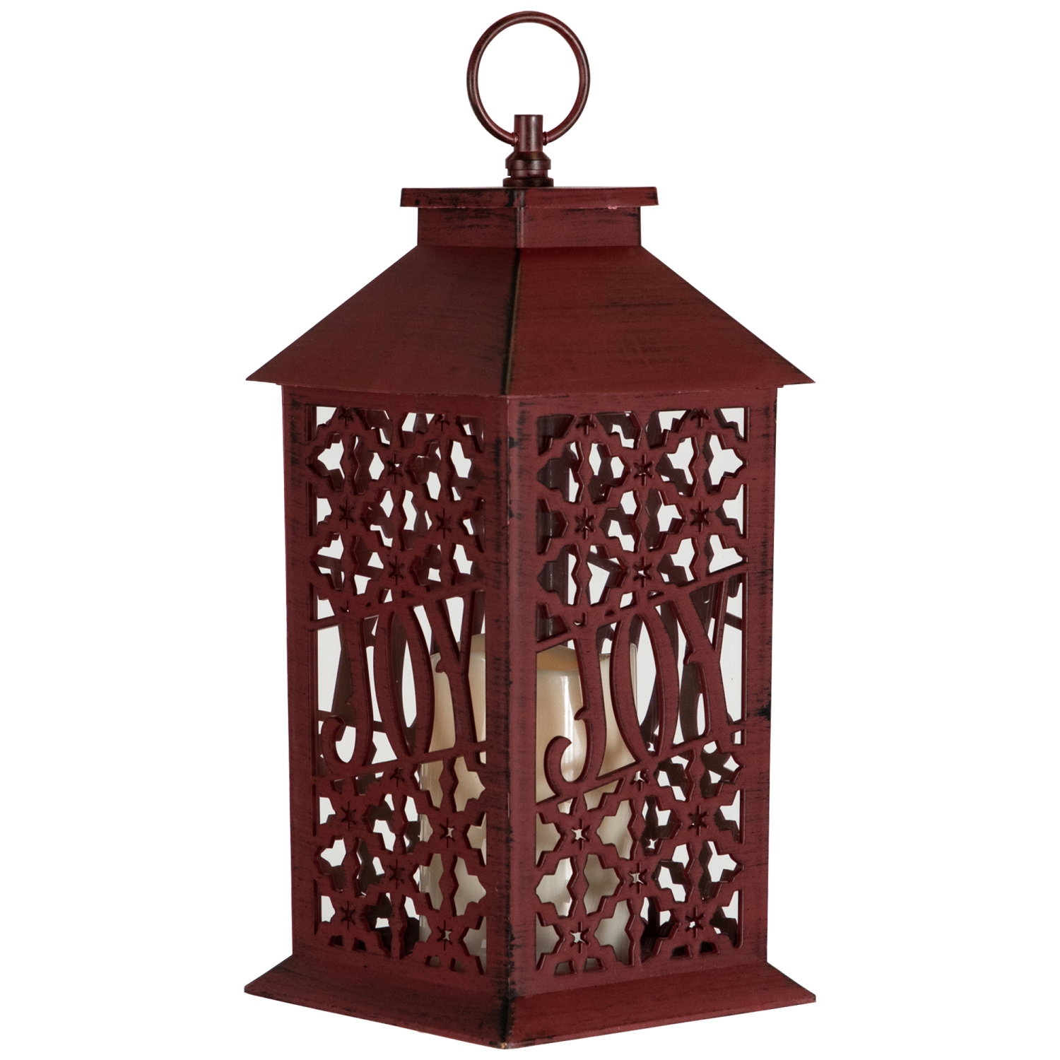 Lanterne en forme de bougie de Noël « Joy » de Snowflakes - 11 po