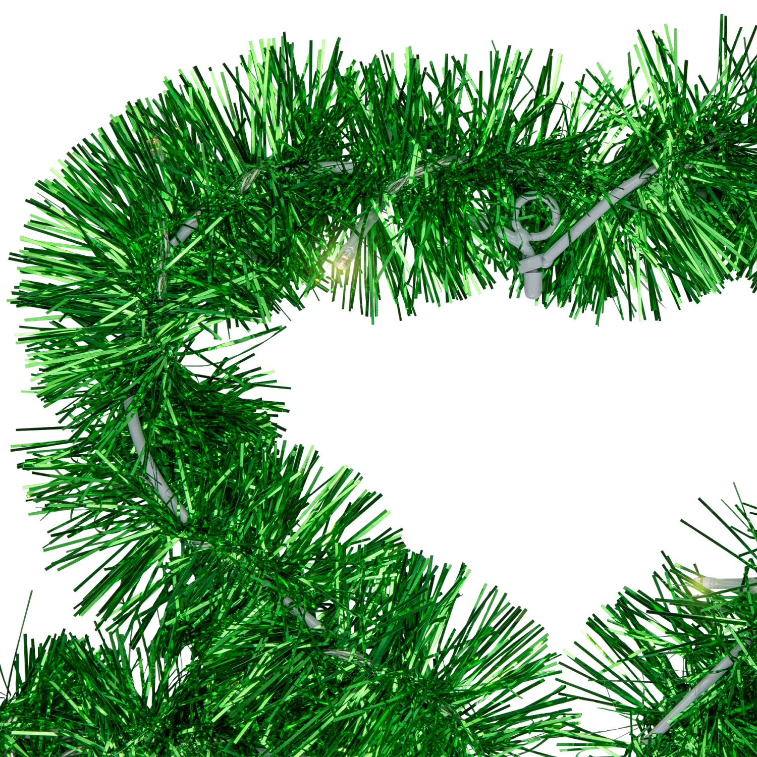 LED Lighted Tinsel Shamrock St. Patrick's Day Window Decoration - 25"