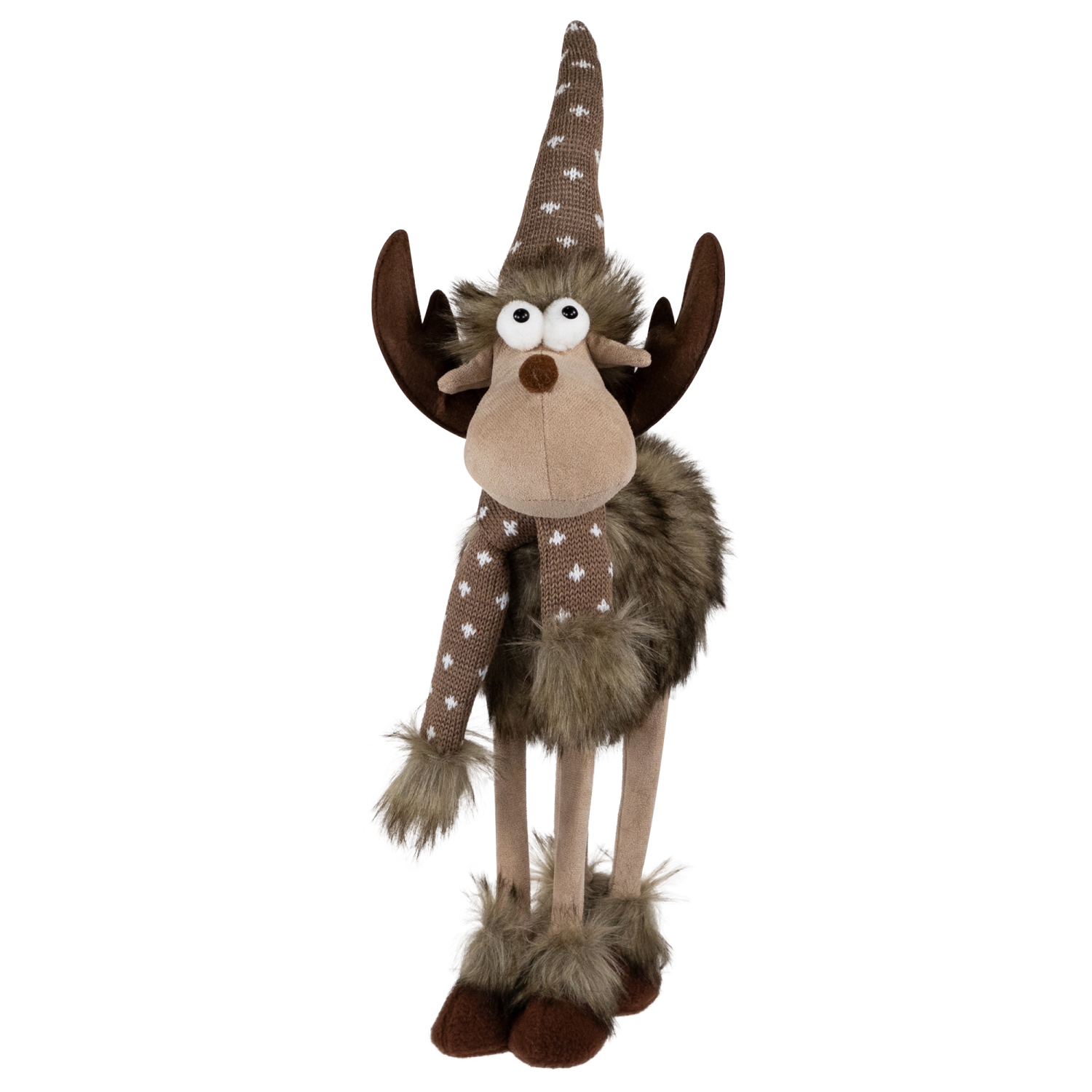 Standing Four Legged Moose Christmas Figure - 19" - Brown and White