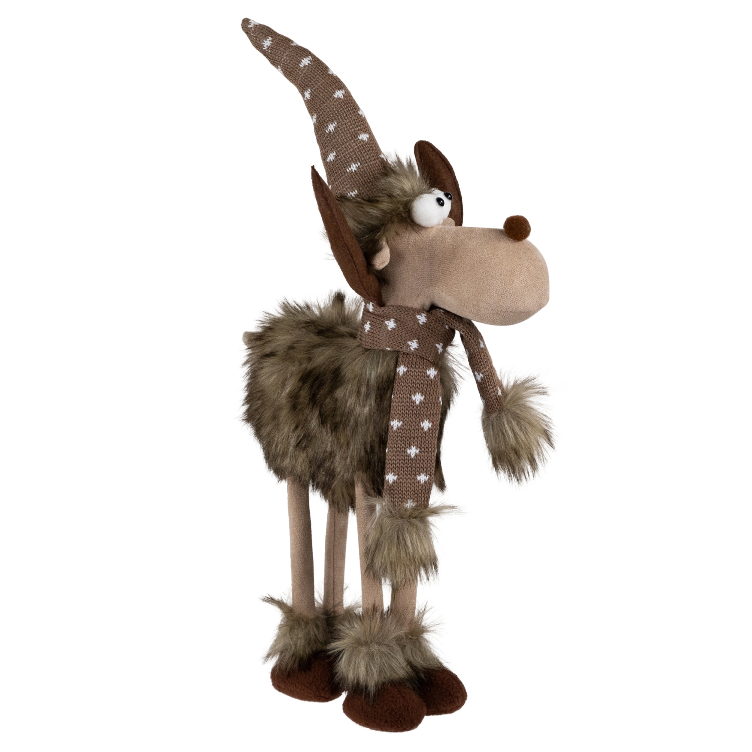 Standing Four Legged Moose Christmas Figure - 19" - Brown and White