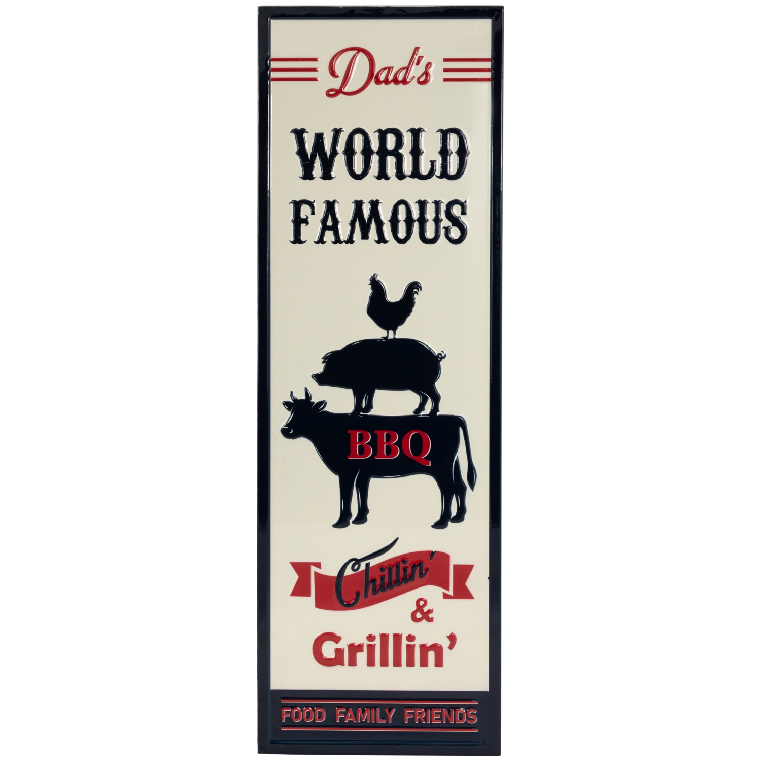 Affiche murale en métal pour barbecue de Dad's World Famous - 23 po