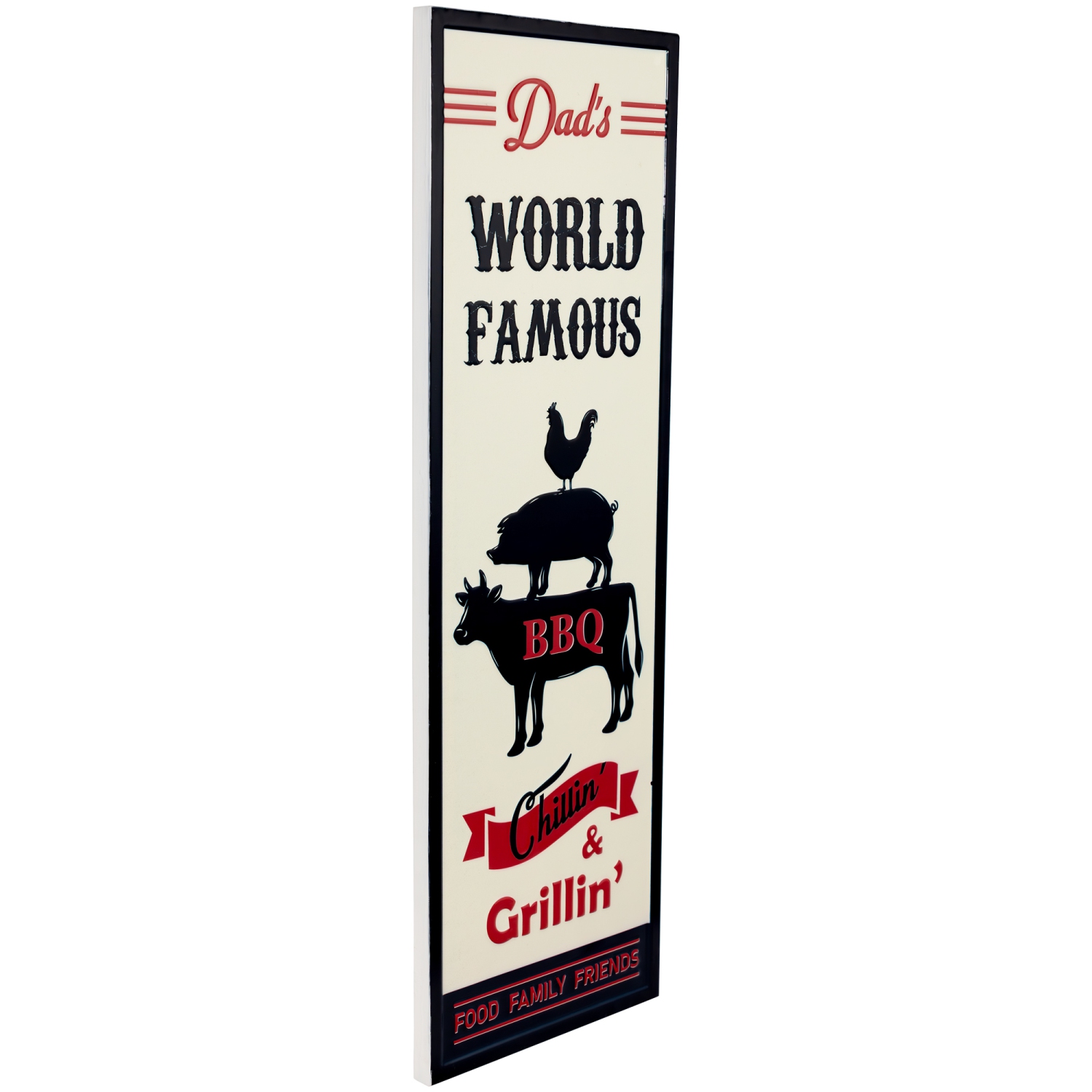 Affiche murale en métal pour barbecue de Dad's World Famous - 23 po