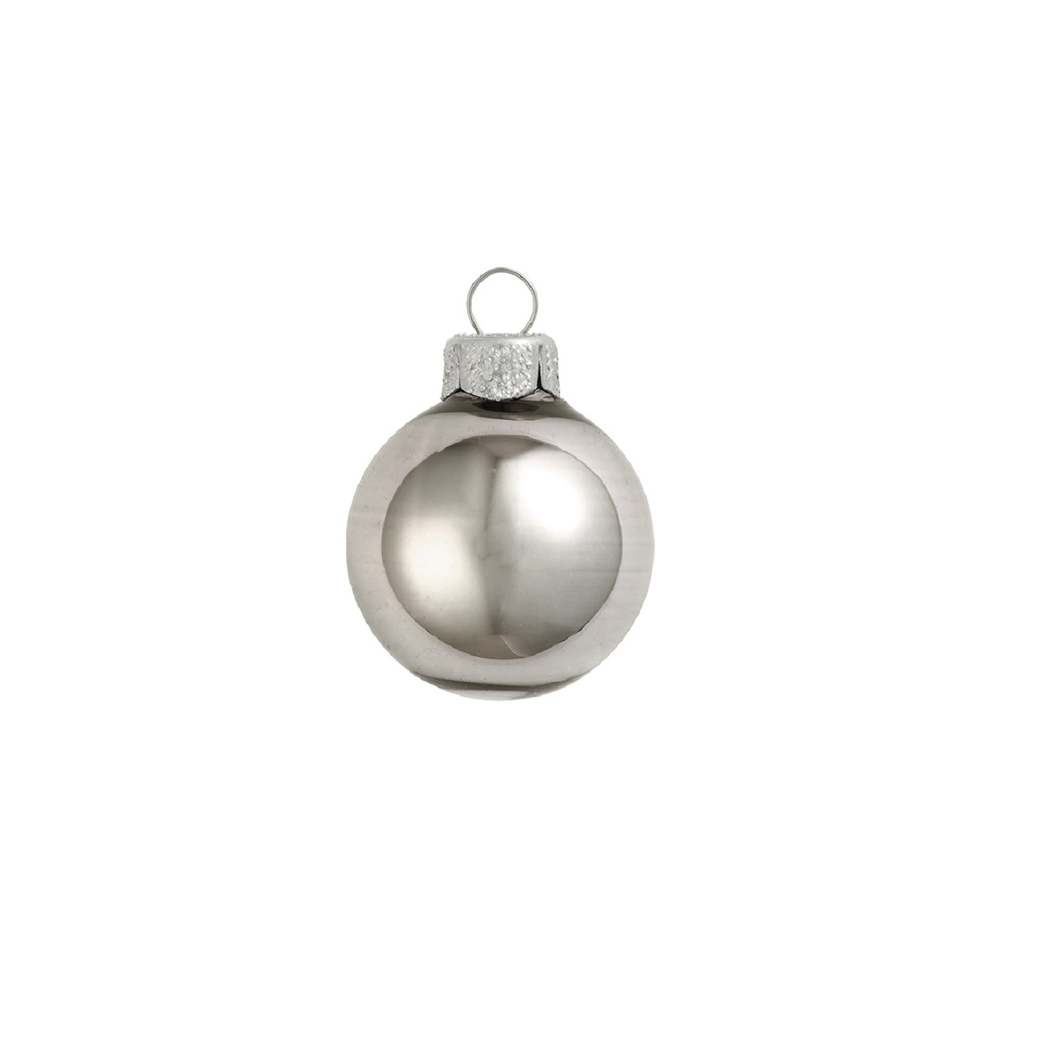 Petite Shiny Finish Glass Christmas Ball Ornaments - 1.25" - Silver - 40ct