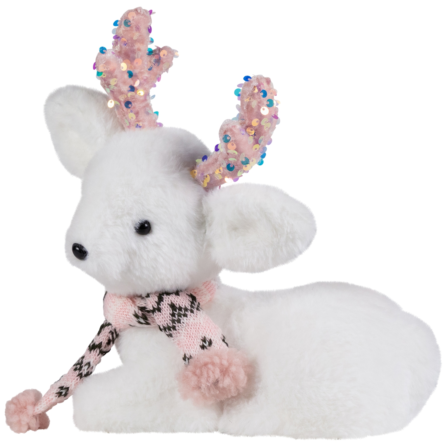 Sequined Baby Reindeer Calf Christmas Figurine - 10.5"