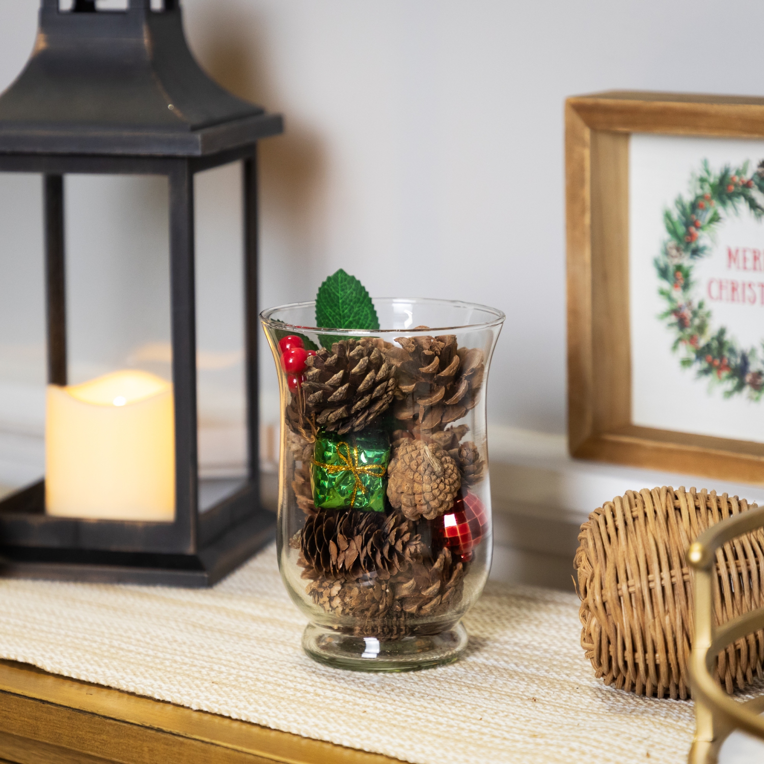 Ornament, Berries and Pinecones Christmas Decorations - 6"