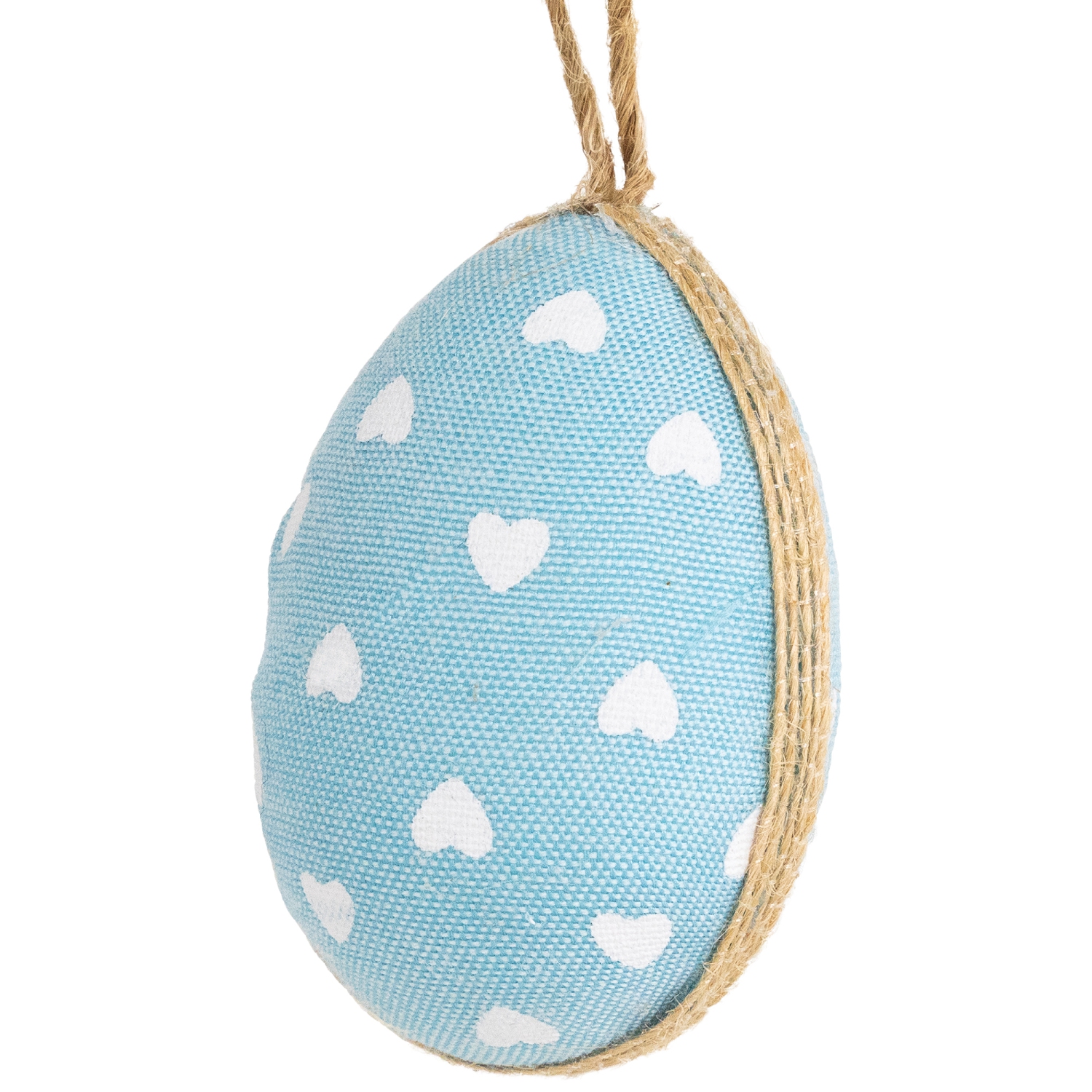 Fabric Easter Egg Ornament Decorations - 5.75" - Blue - Set of 6