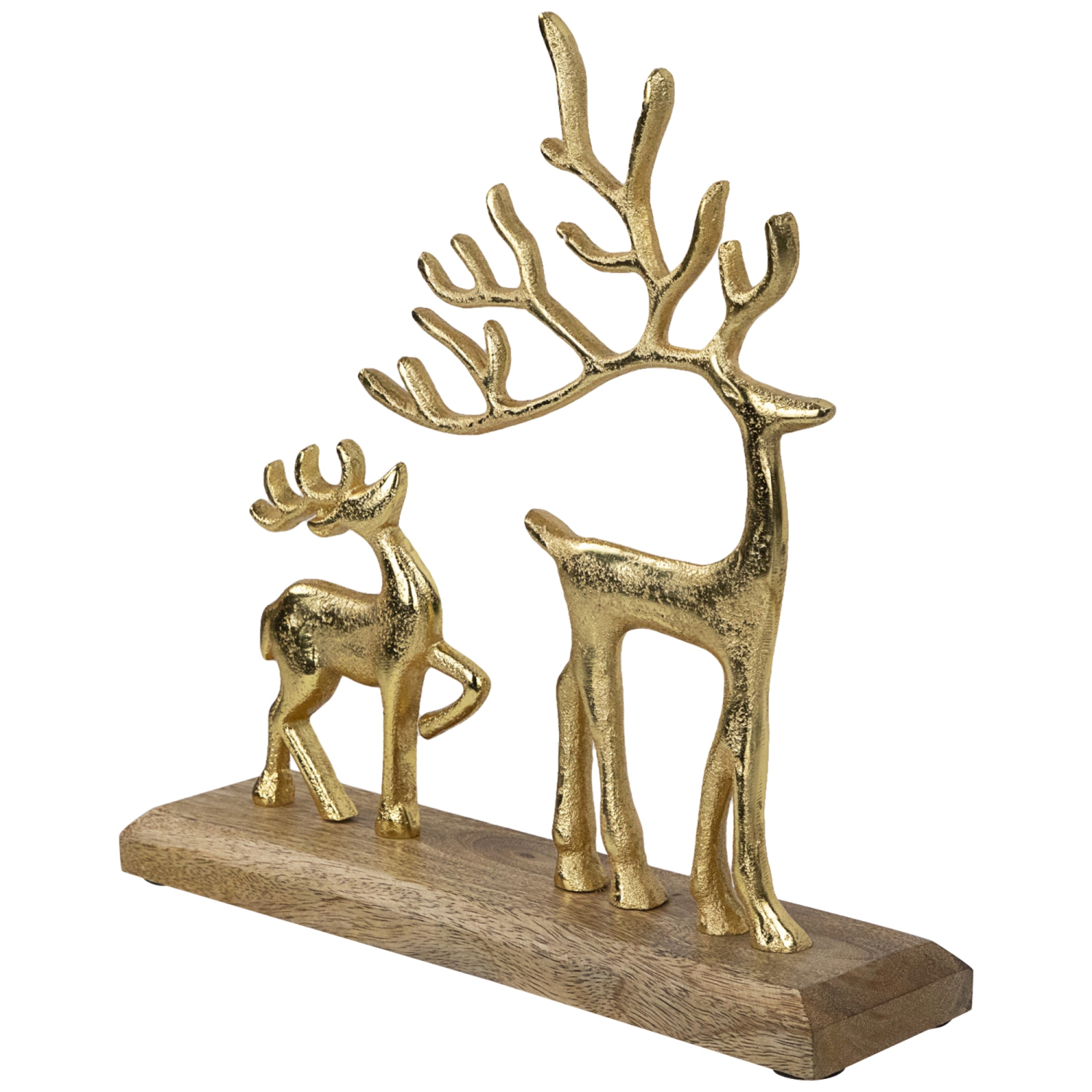 Reindeer and Fawn Metal Christmas Figure - 10.25" - Gold