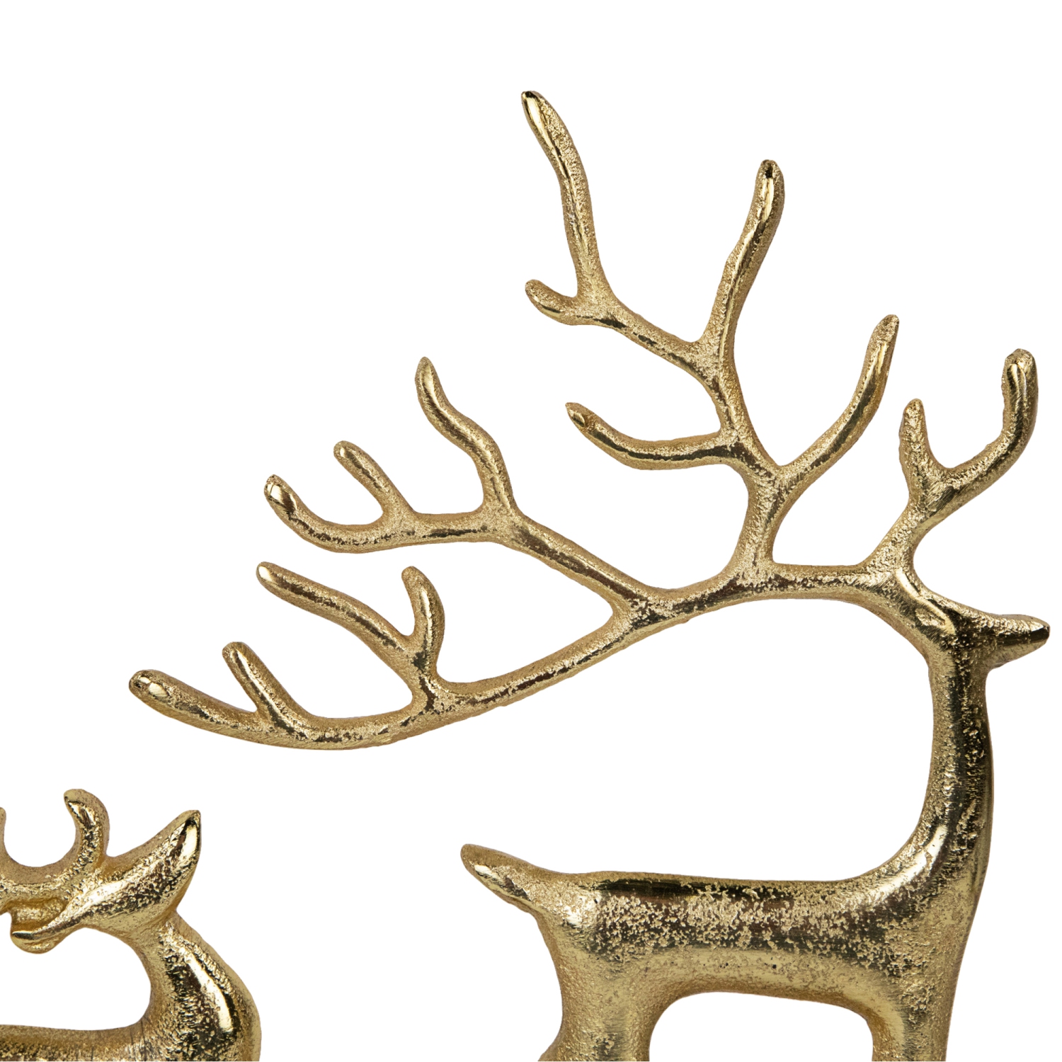 Reindeer and Fawn Metal Christmas Figure - 10.25" - Gold