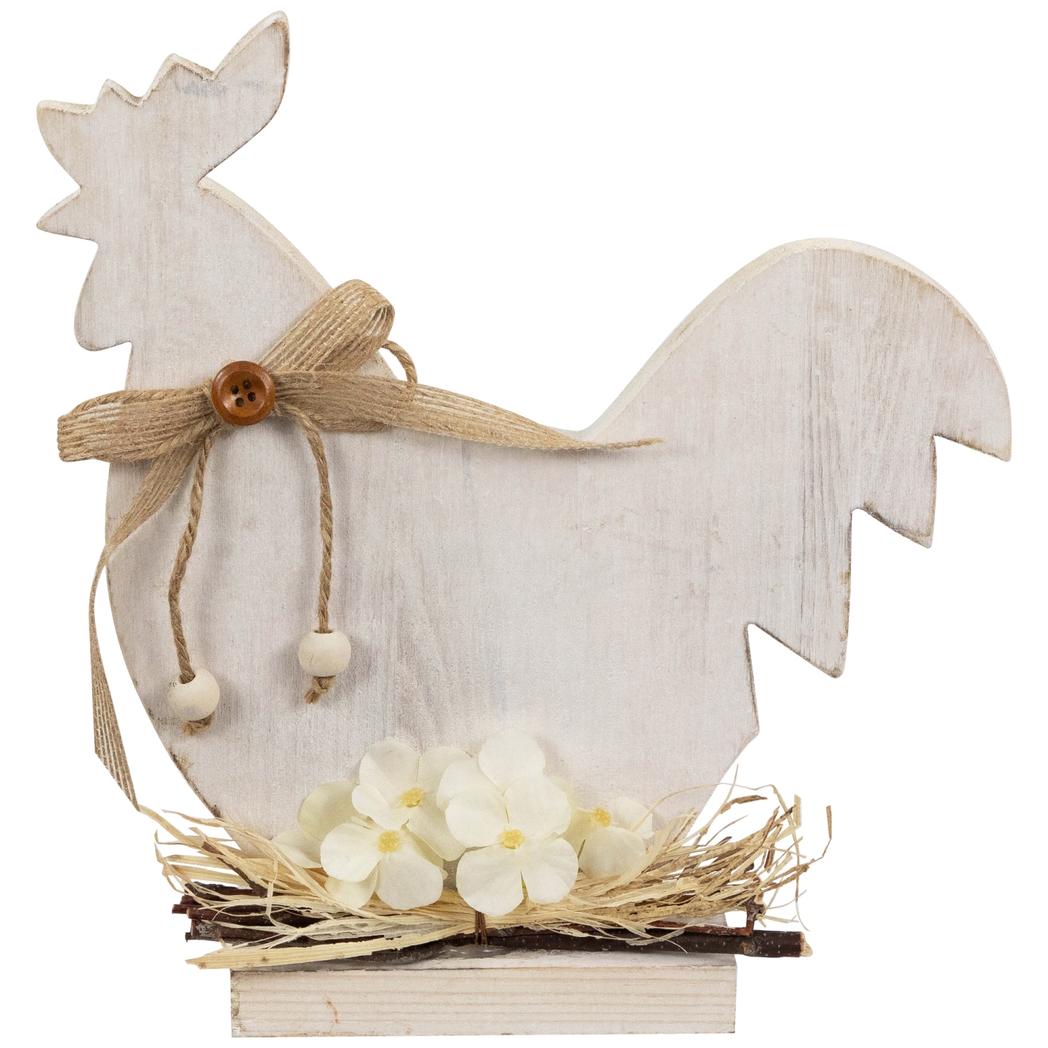 Distressed Rooster Silhouette Spring Decoration - 9.5"