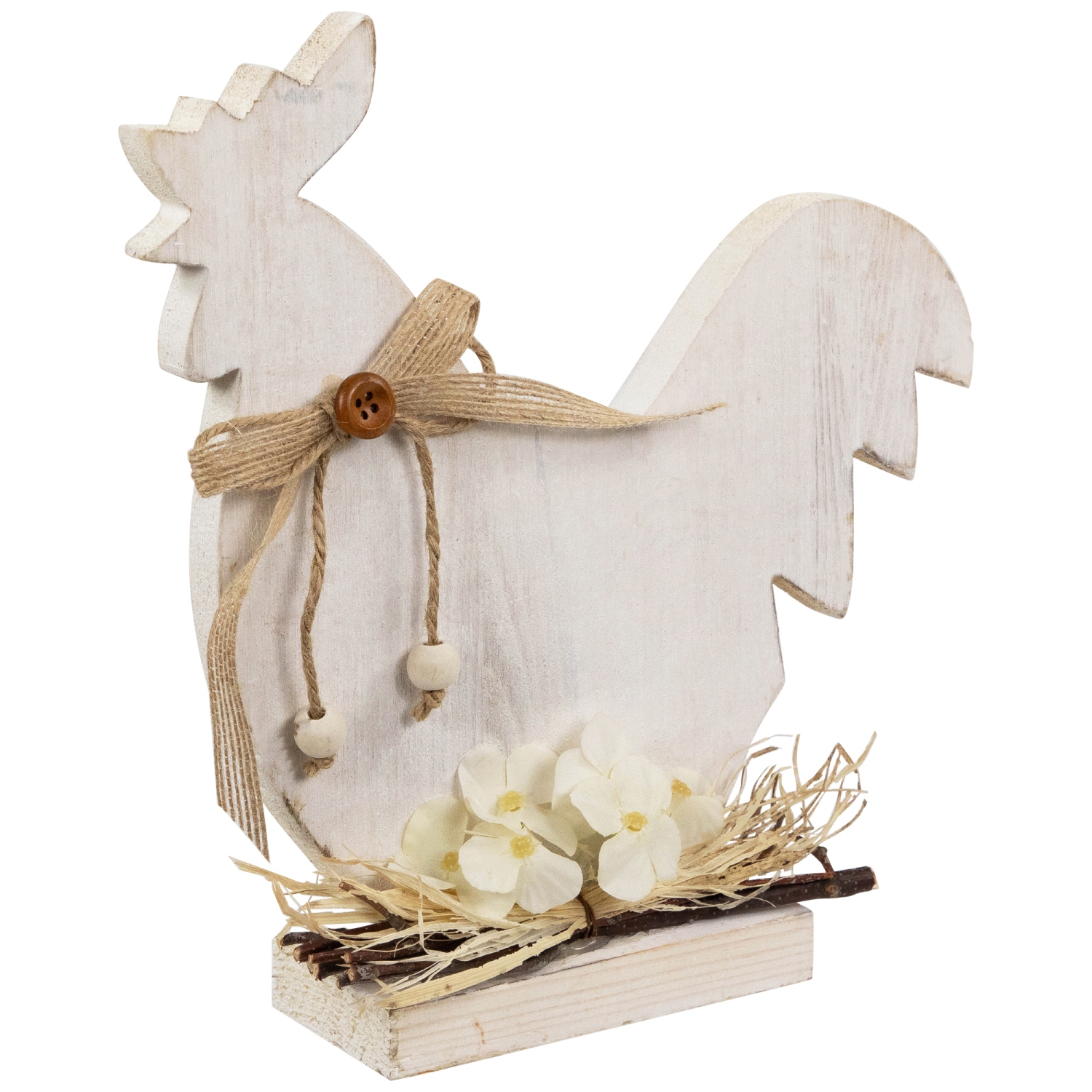 Distressed Rooster Silhouette Spring Decoration - 9.5"