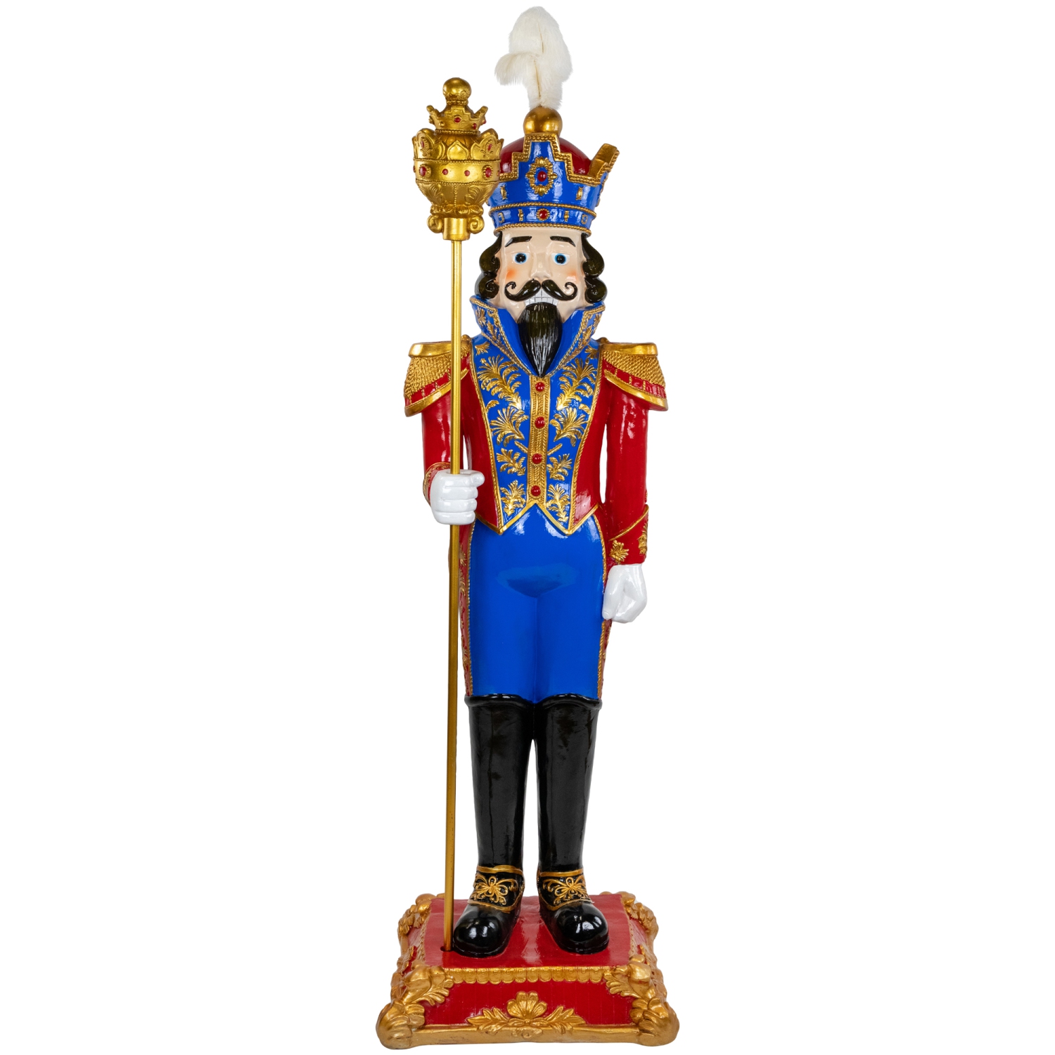 Regal Commercial Christmas Nutcracker Soldier with Scepter - 6.5' - Red and Blue