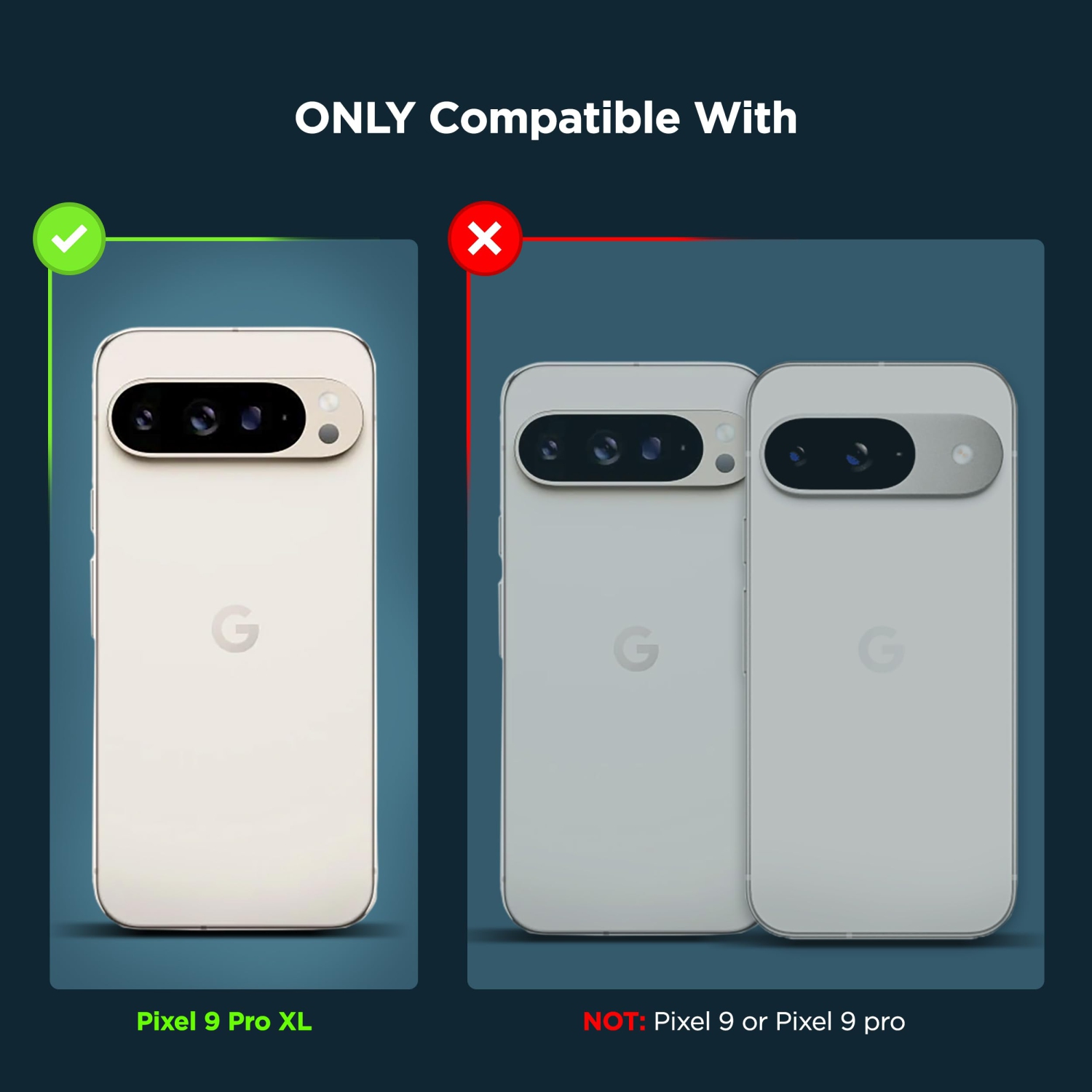 Étui protecteur à deux couches robuste 6,8 po avec protecteur d'écran en verre trempé de Google pour Pixel 9 Pro XL de Google (Noir)