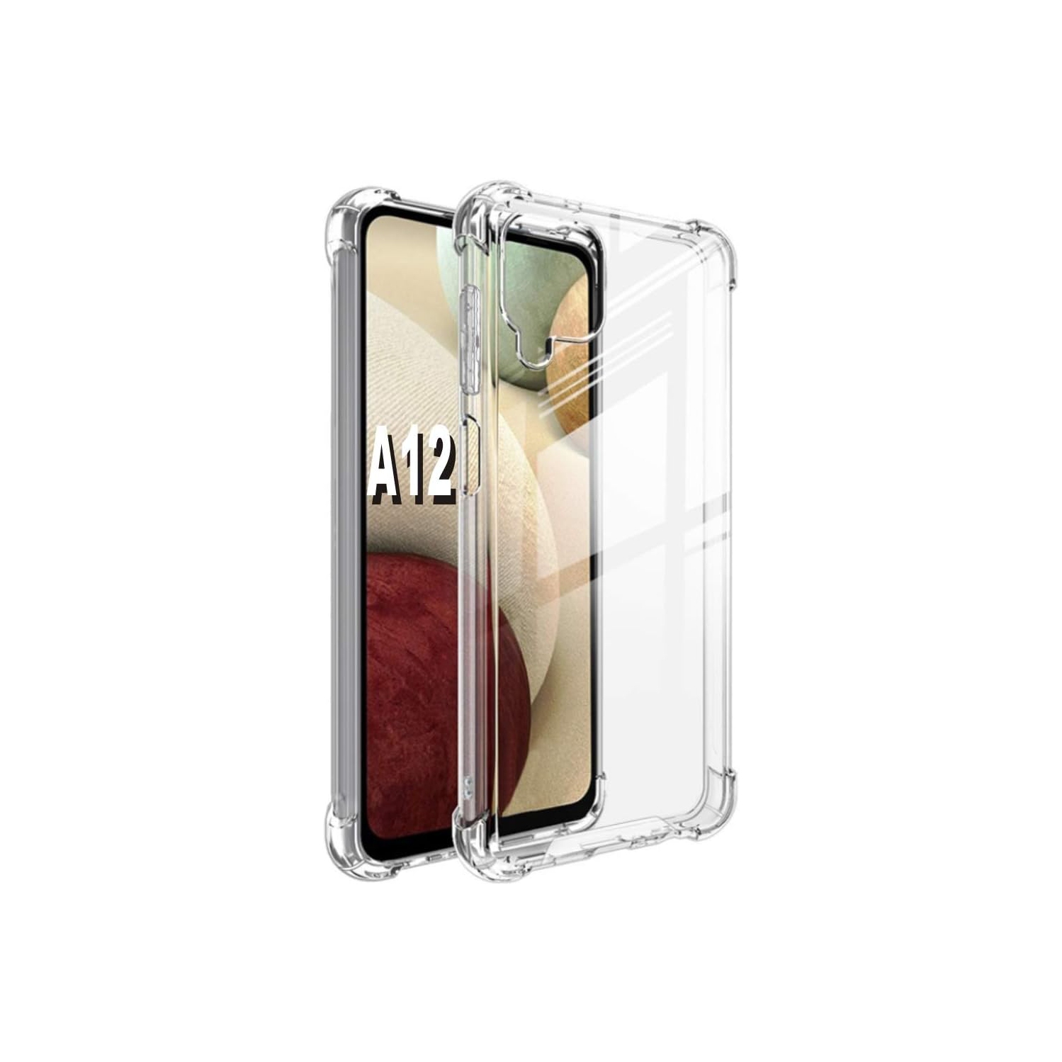 Étui transparent Bumper pour Samsung Galaxy A12, antichoc [coins renforcés] TPU Crystal léger Gel transparent
