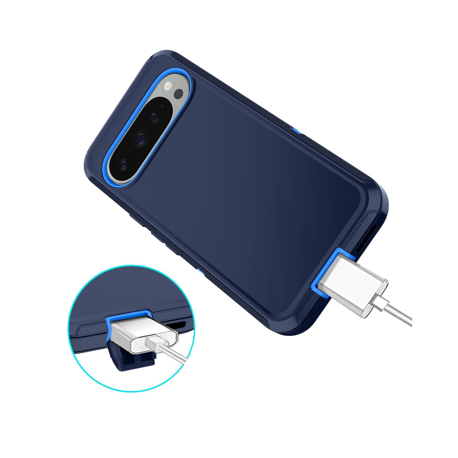 I-HONVA for Google Pixel 9 Pro XL Case Shockproof Dust/Drop Proof 3-Layer Full Body Protection Without Screen Protector Rugged Heavy Duty Cover Case