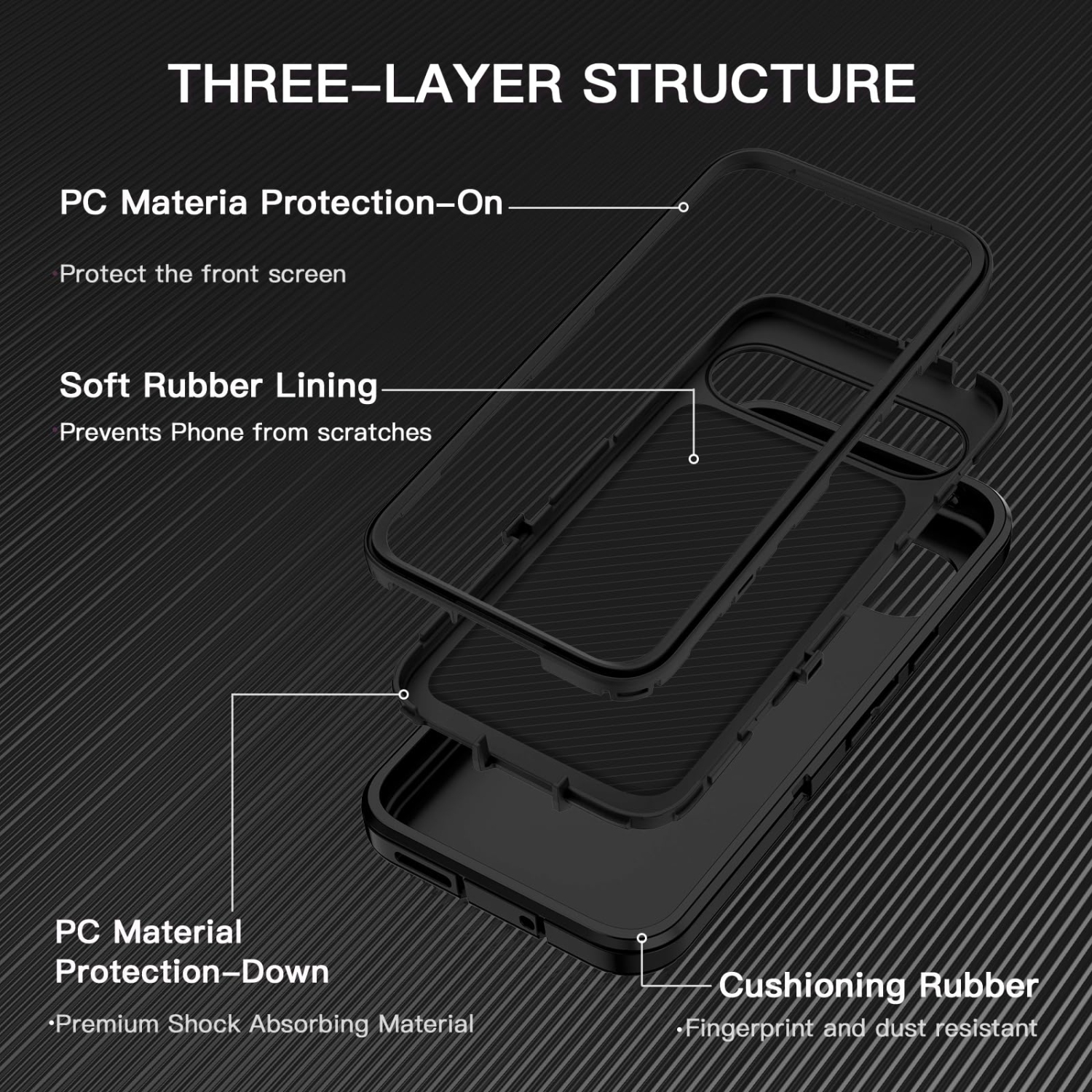 I-HONVA for Google Pixel 9 Pro XL Case Shockproof Dust/Drop Proof 3-Layer Full Body Protection Without Screen Protector Rugged Heavy Duty Cover Case