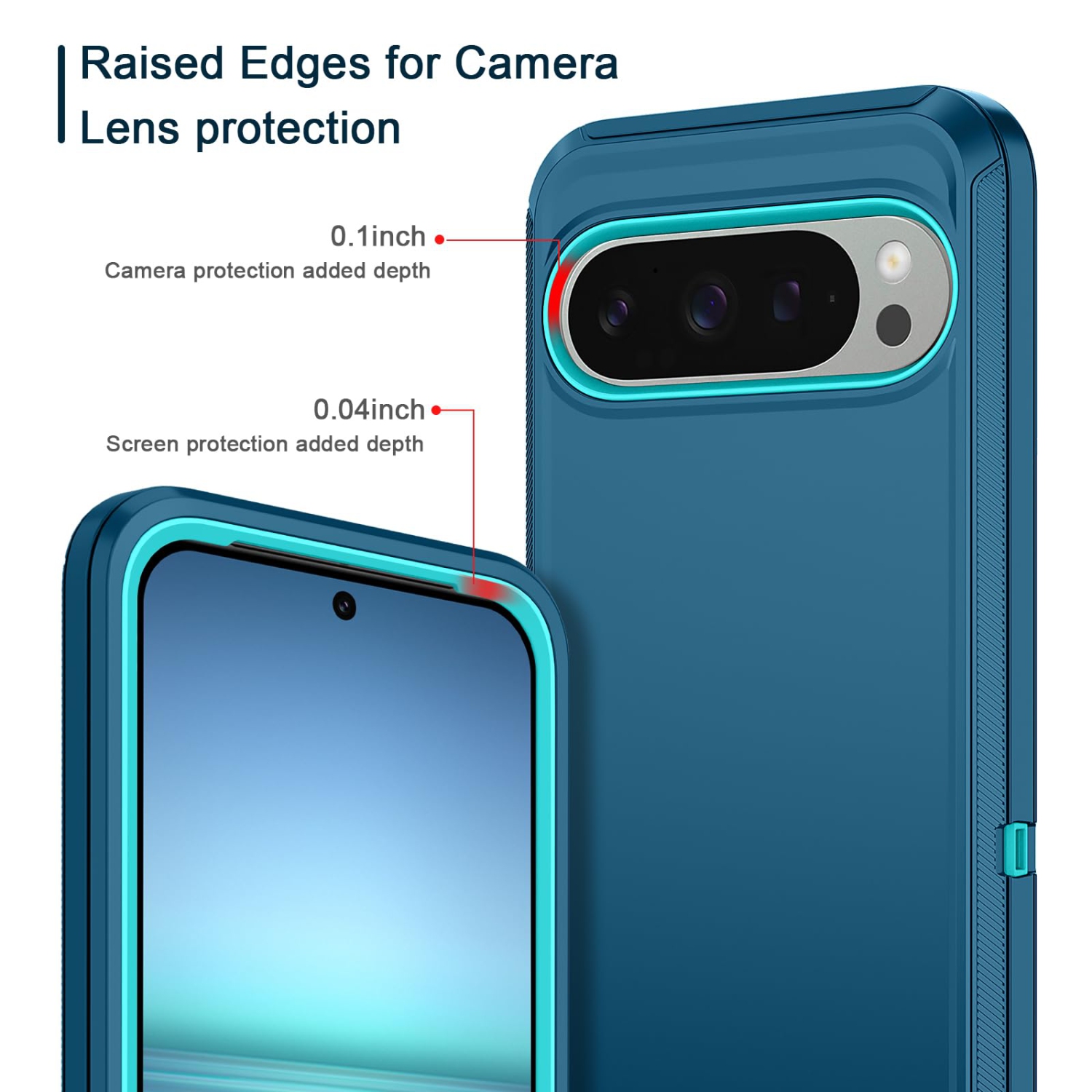 I-HONVA for Google Pixel 9 Pro XL Case Shockproof Dust/Drop Proof 3-Layer Full Body Protection Without Screen Protector Rugged Heavy Duty Cover Case