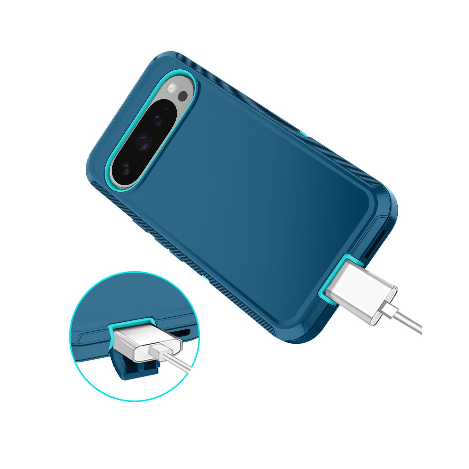 I-HONVA for Google Pixel 9 Pro XL Case Shockproof Dust/Drop Proof 3-Layer Full Body Protection Without Screen Protector Rugged Heavy Duty Cover Case