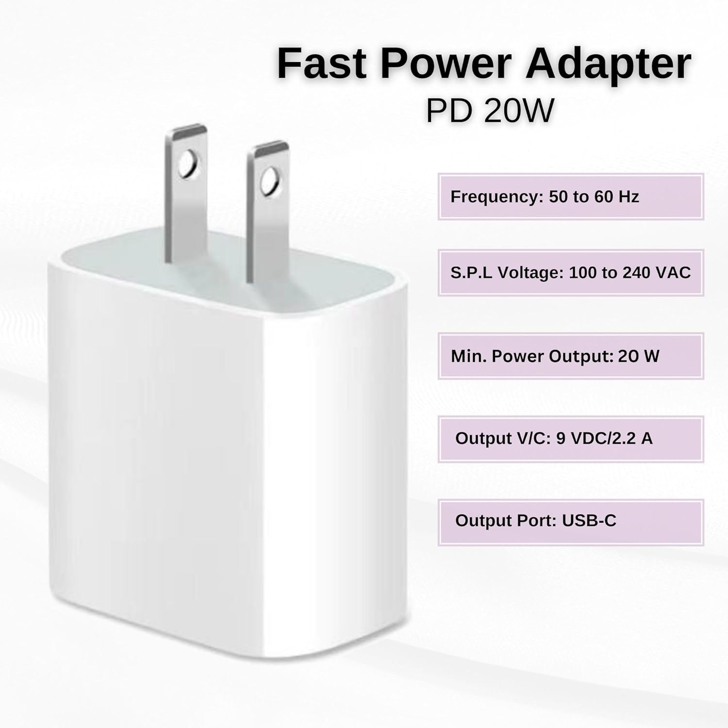 Pour chargeur de iPhone UsbC 20W Bloc de recharge rapide pour iPhone 16 Pro Max 15pro/15 plus 12/11pro 13/14Pro/13Mini Bloc Chargeur mural USB type C