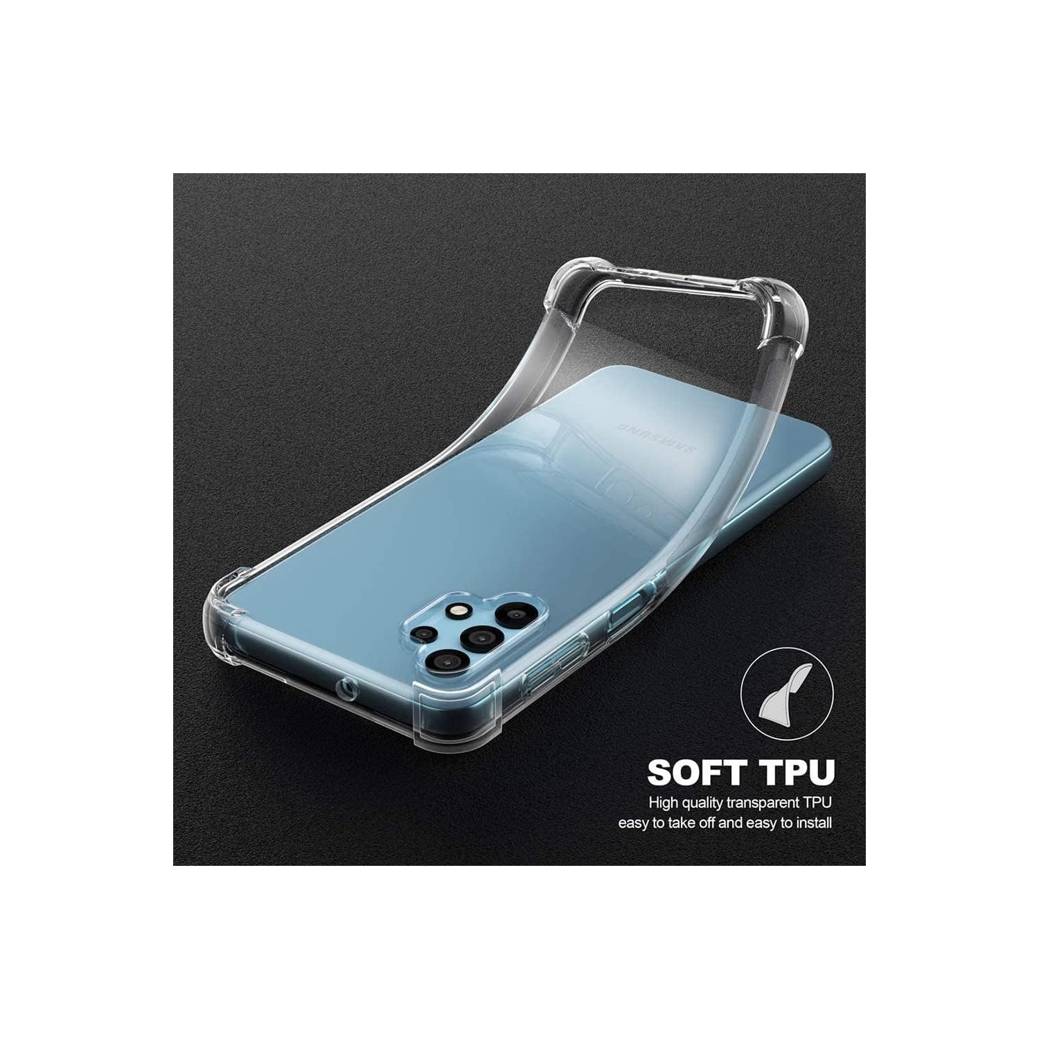 Samsung Galaxy A32 5G Clear Case with Shockproof Bumper Durable Transparent Cover with Impact-Resistant Protection