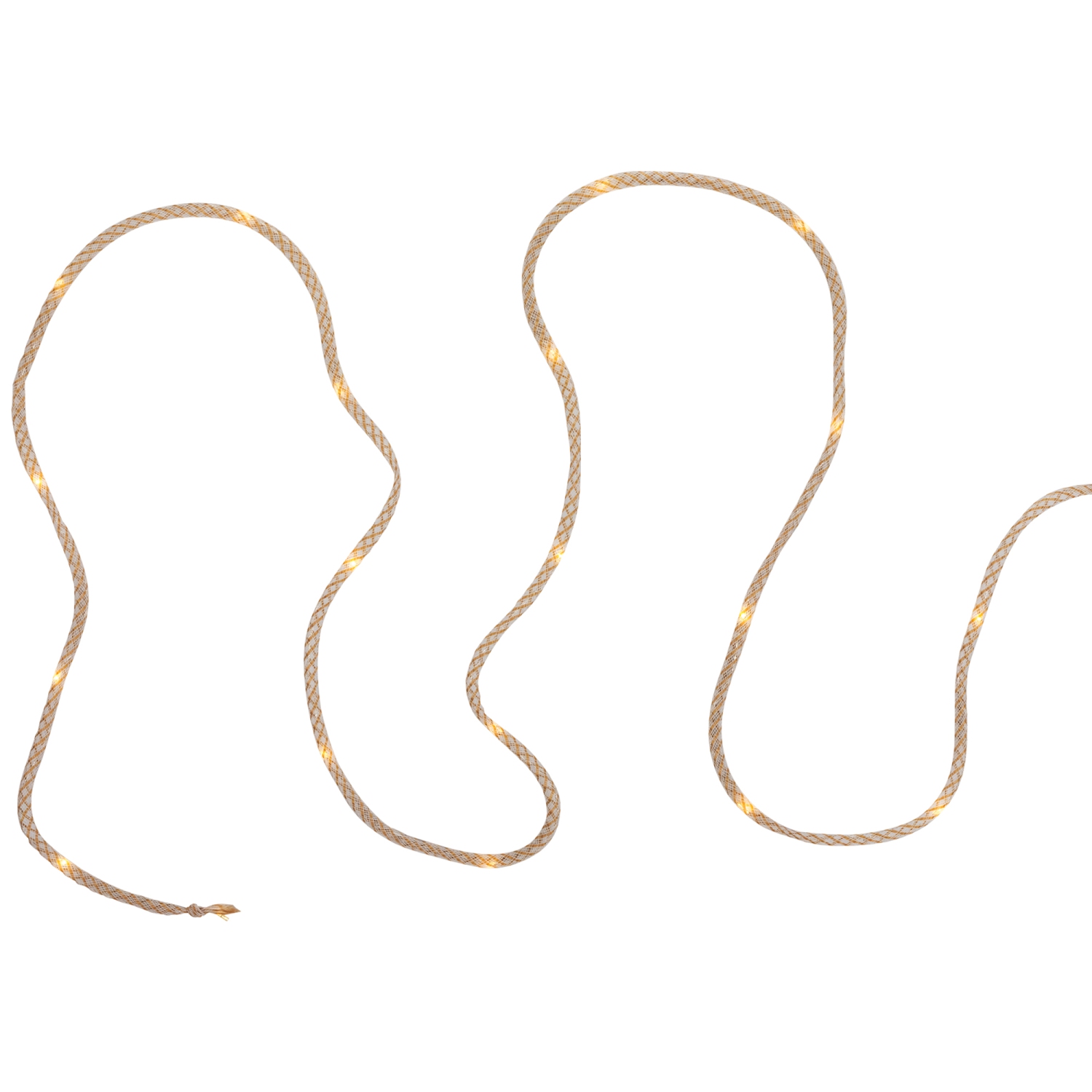 Pre-Lit Battery Operated Rope Christmas Garland - 6.75' x .25" - Warm White Lights