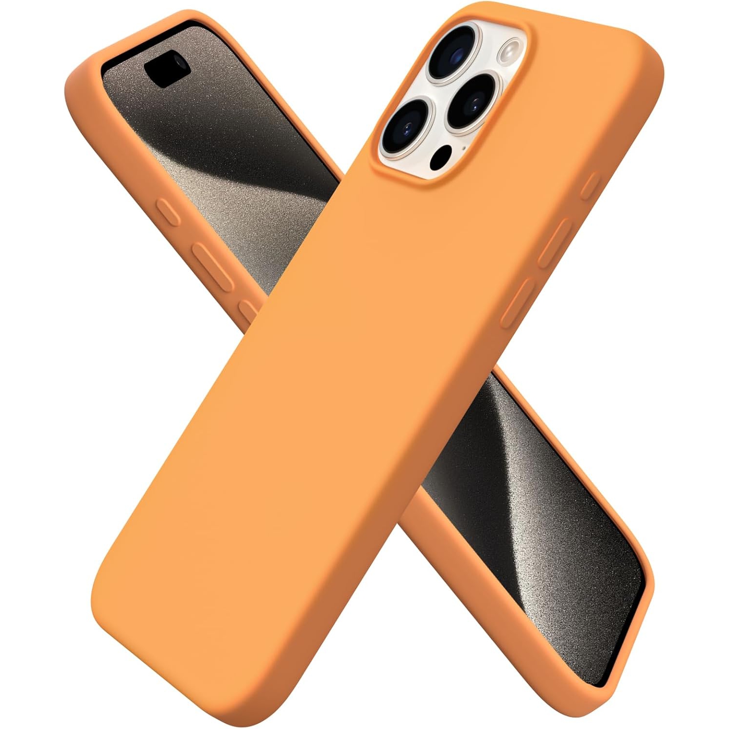 ORNARTO compatible avec l’étui iPhone 15 Pro Max, l’étui protecteur mince en silicone liquide à 3 couches entièrement recouvert de gel souple pour