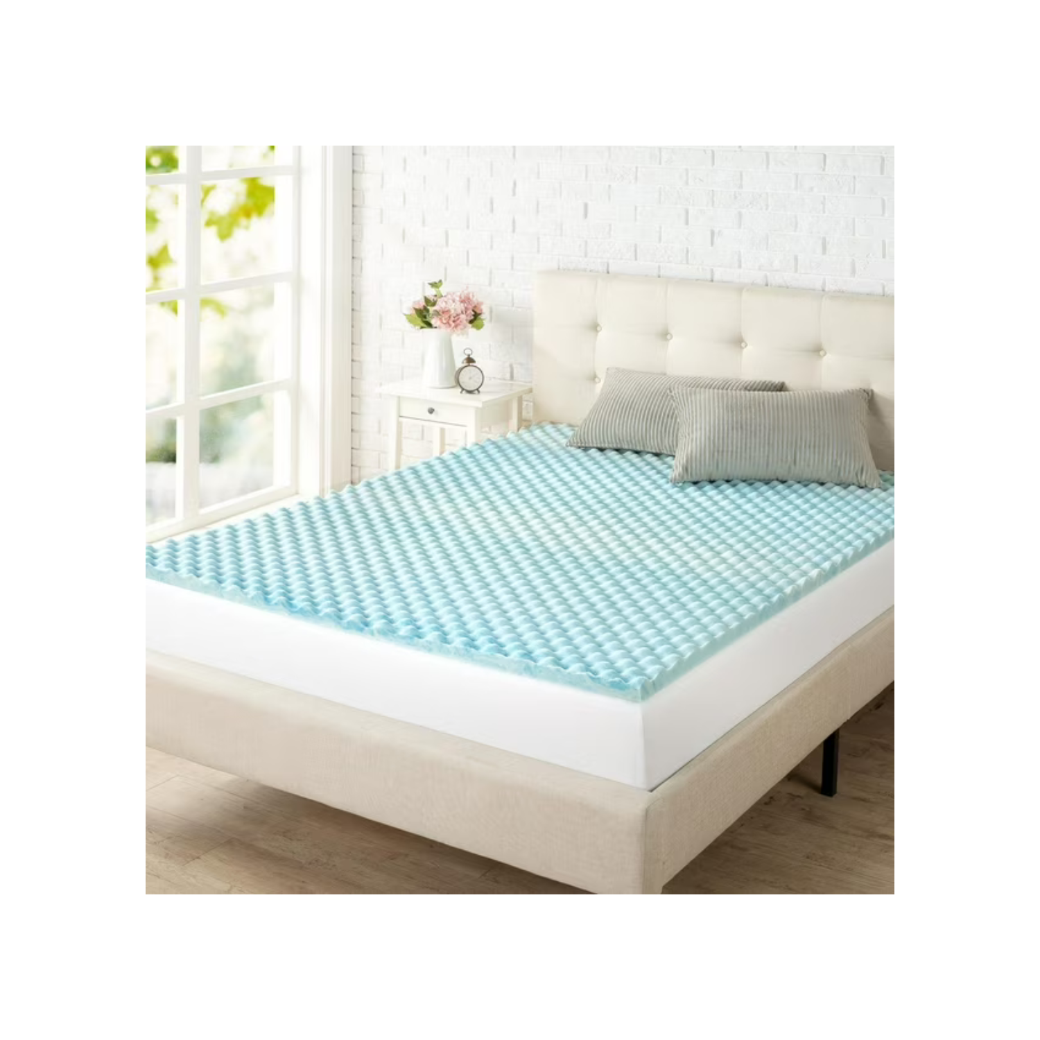 Surmatelas en mousse à mémoire gel rafraîchissant à circulation d'air 1,5 po Spa Sensations de Zinus, lit simple, lit double, grand lit, très grand