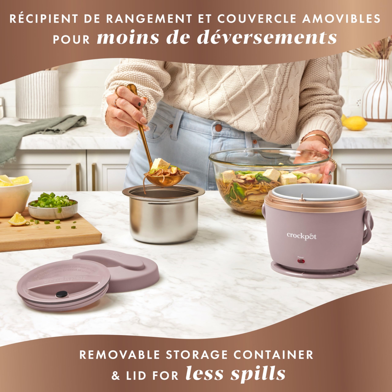 Crock-Pot Electric Lunch Box, Portable Food Warmer for On-the-Go, 20-Ounce, Blush Pink