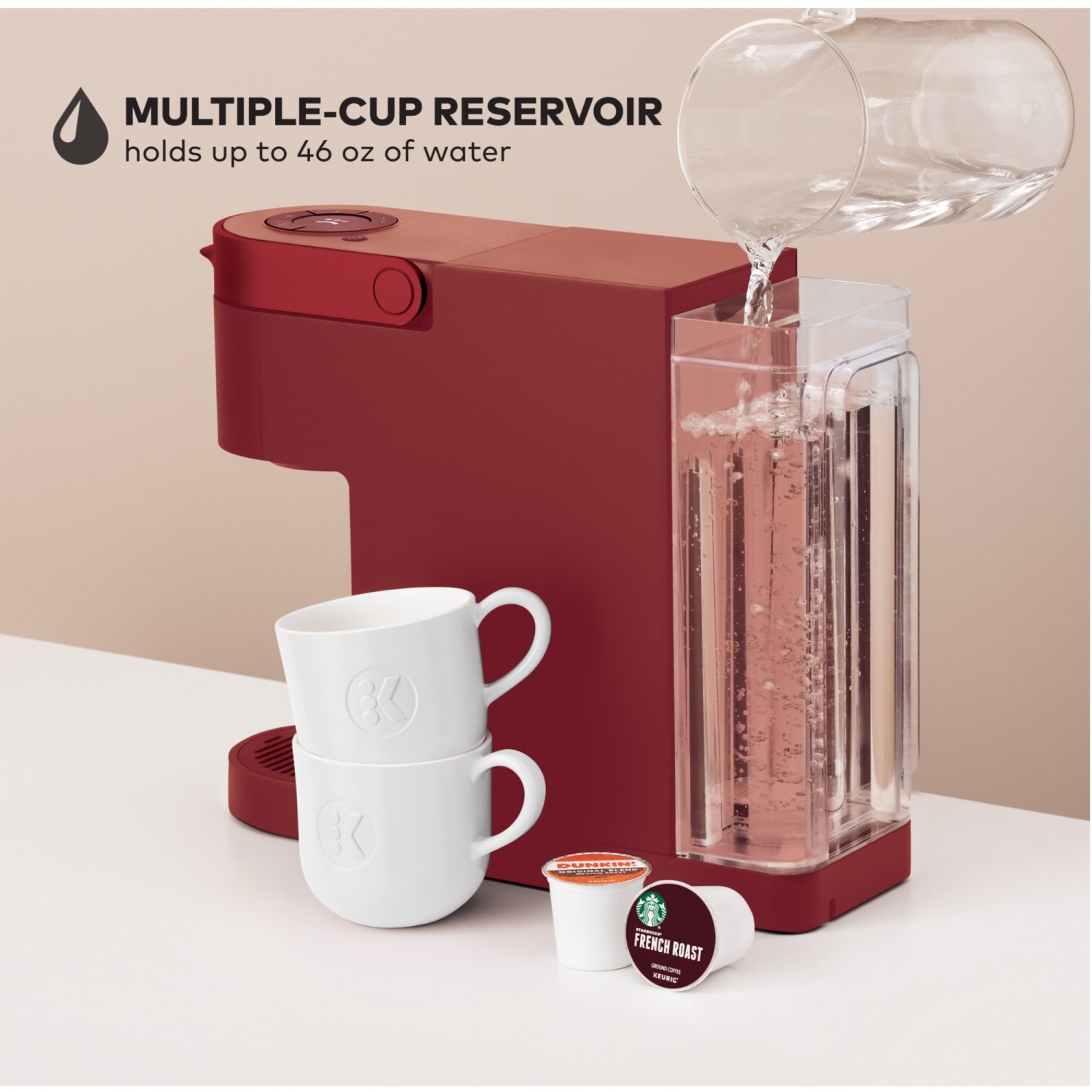 Keurig® K- Slim® – cafetière à dosette K-Cup pour une tasse, technologie Multistream™, rouge écarlate