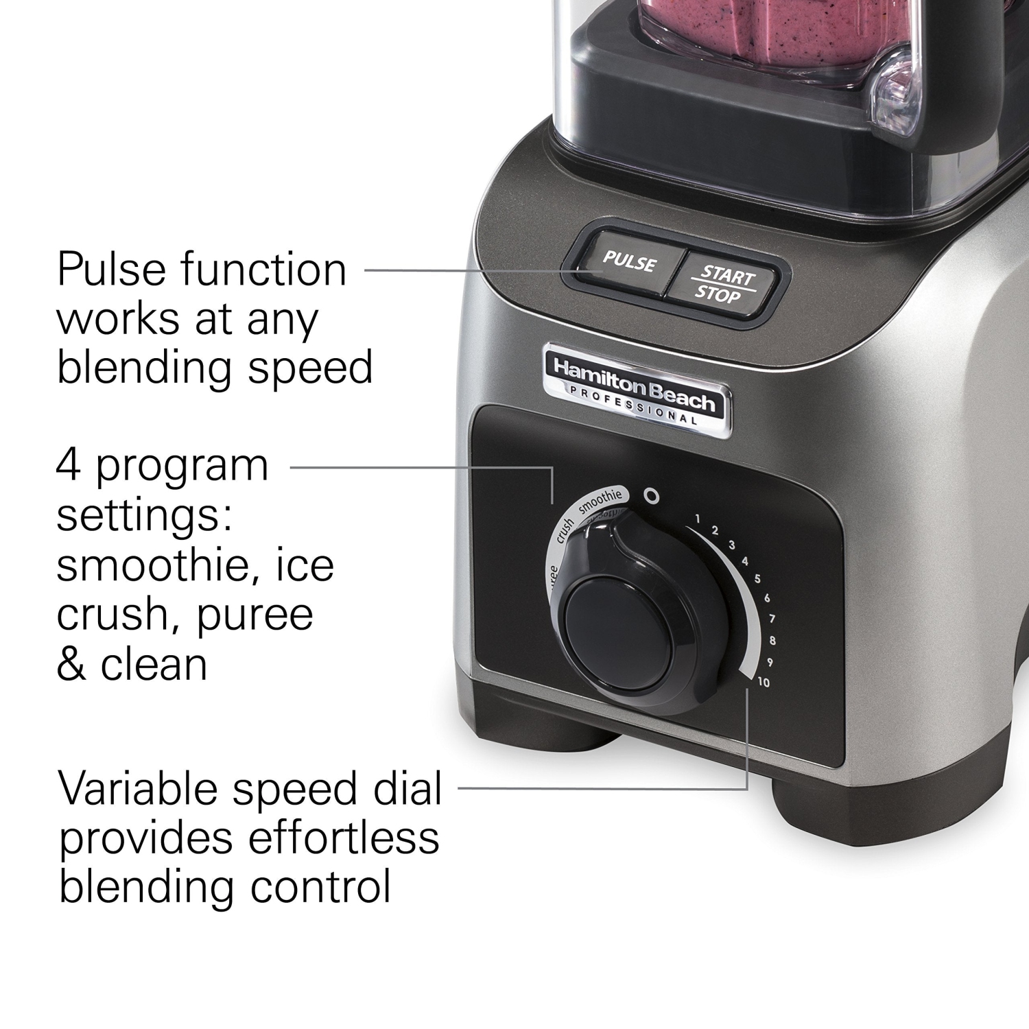 Hamilton Beach Professional 58870 Quiet Shield Blender, Silver, 1500w