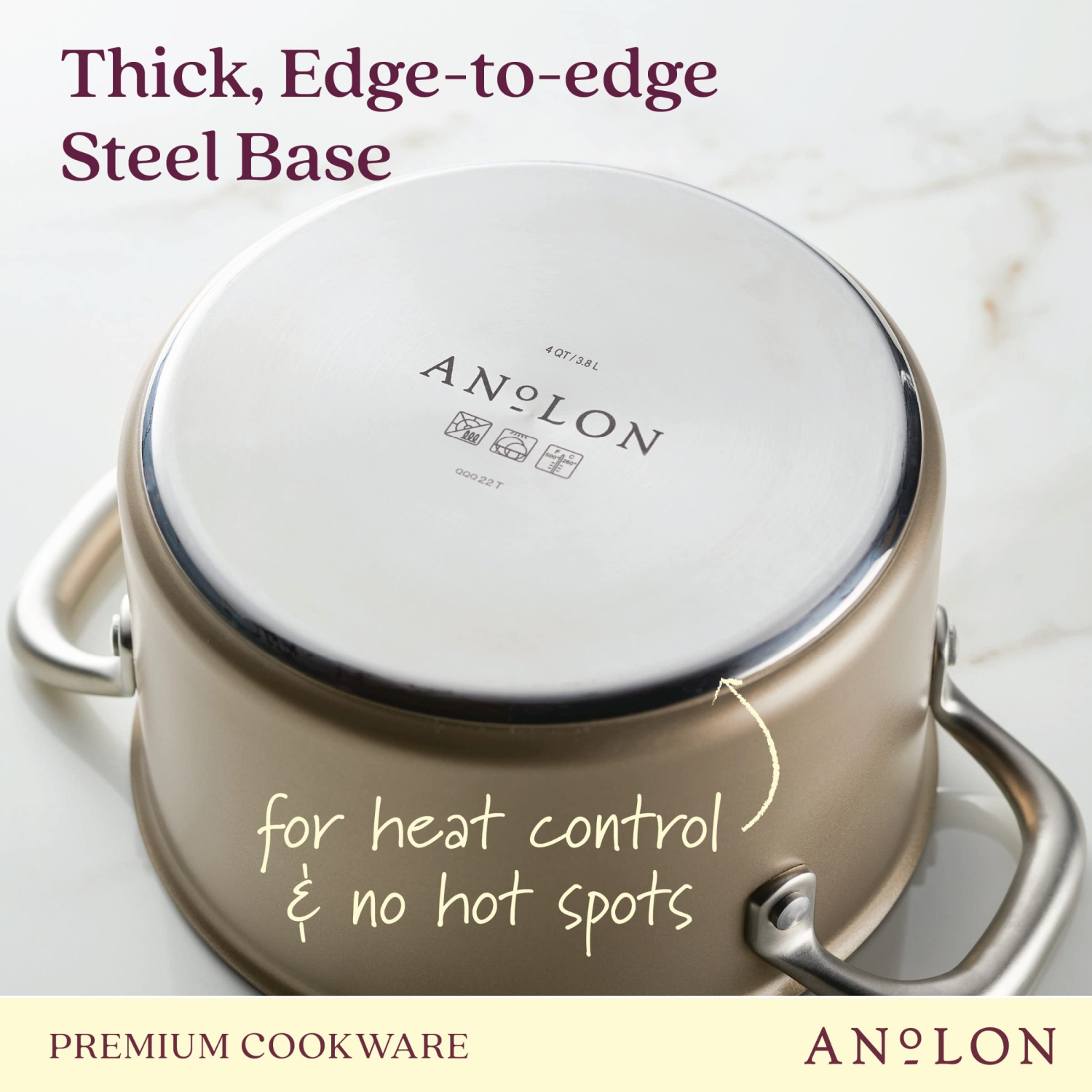 Anolon Ascend - Hard Anodized Nonstick Saucepot with Lid, Induction Cooktop Compatible